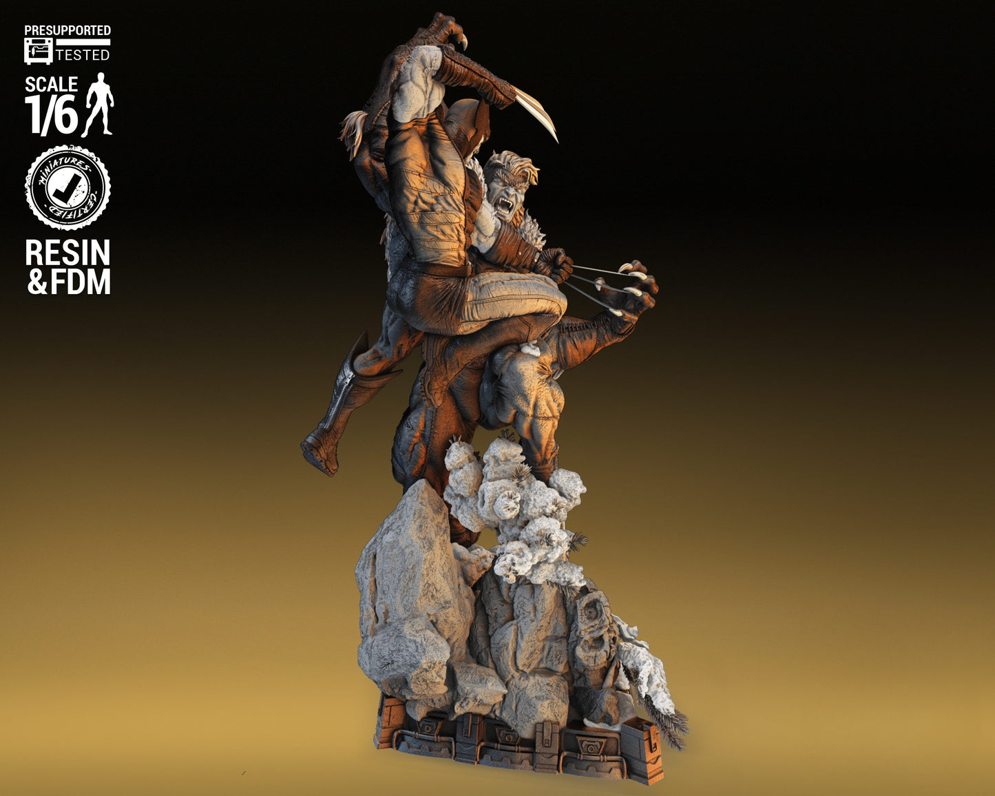 1671 Wolverine VS Sabretooth - Marvel Comics - STL 3D Print Files