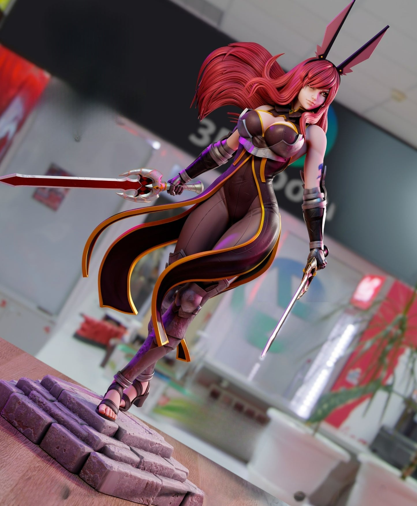 3193 Erza Scarlet - Fairy Tail - STL 3D Print Files