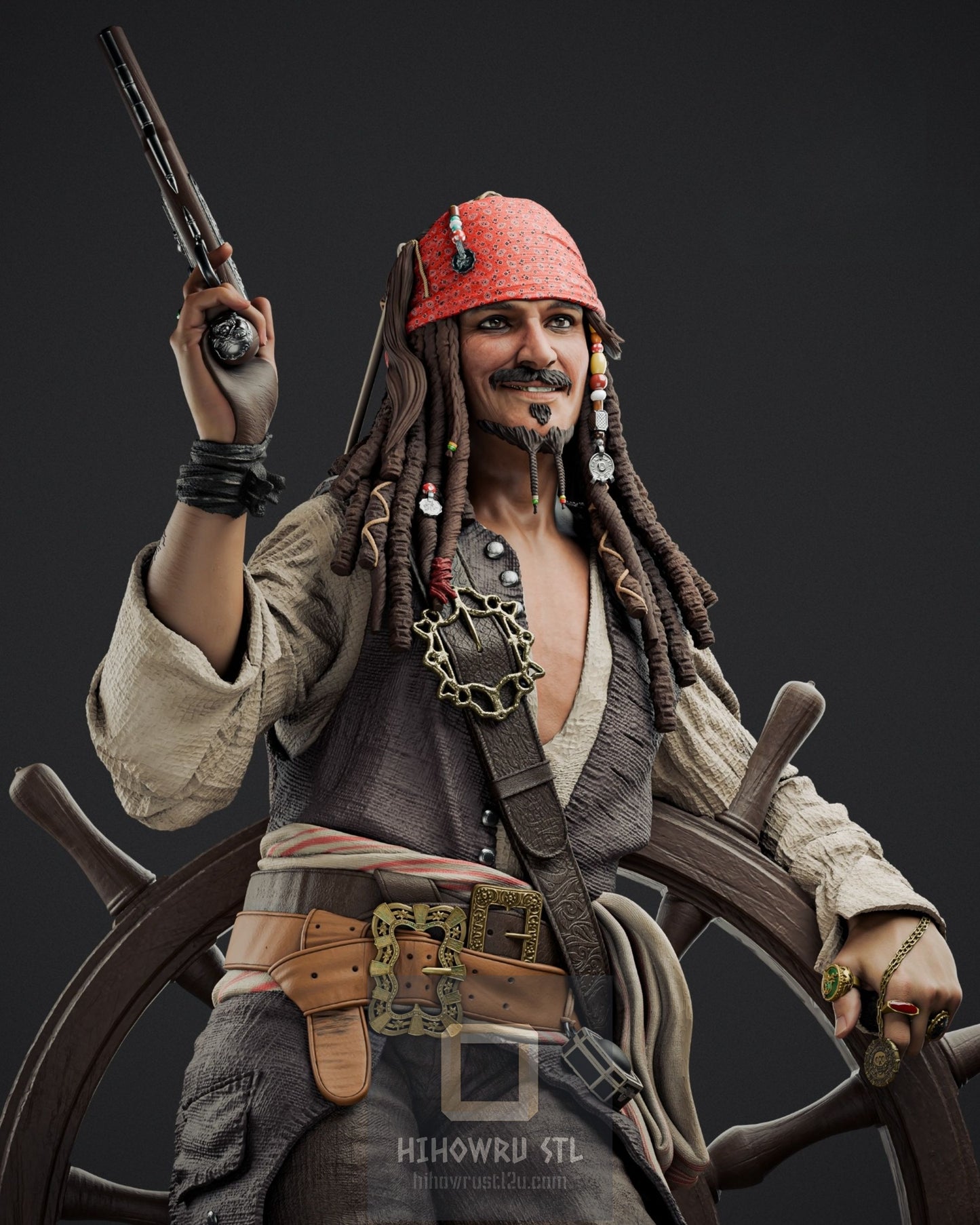 4454 Jack Sparrow - Pirates of the Caribbean - STL 3D Print Files