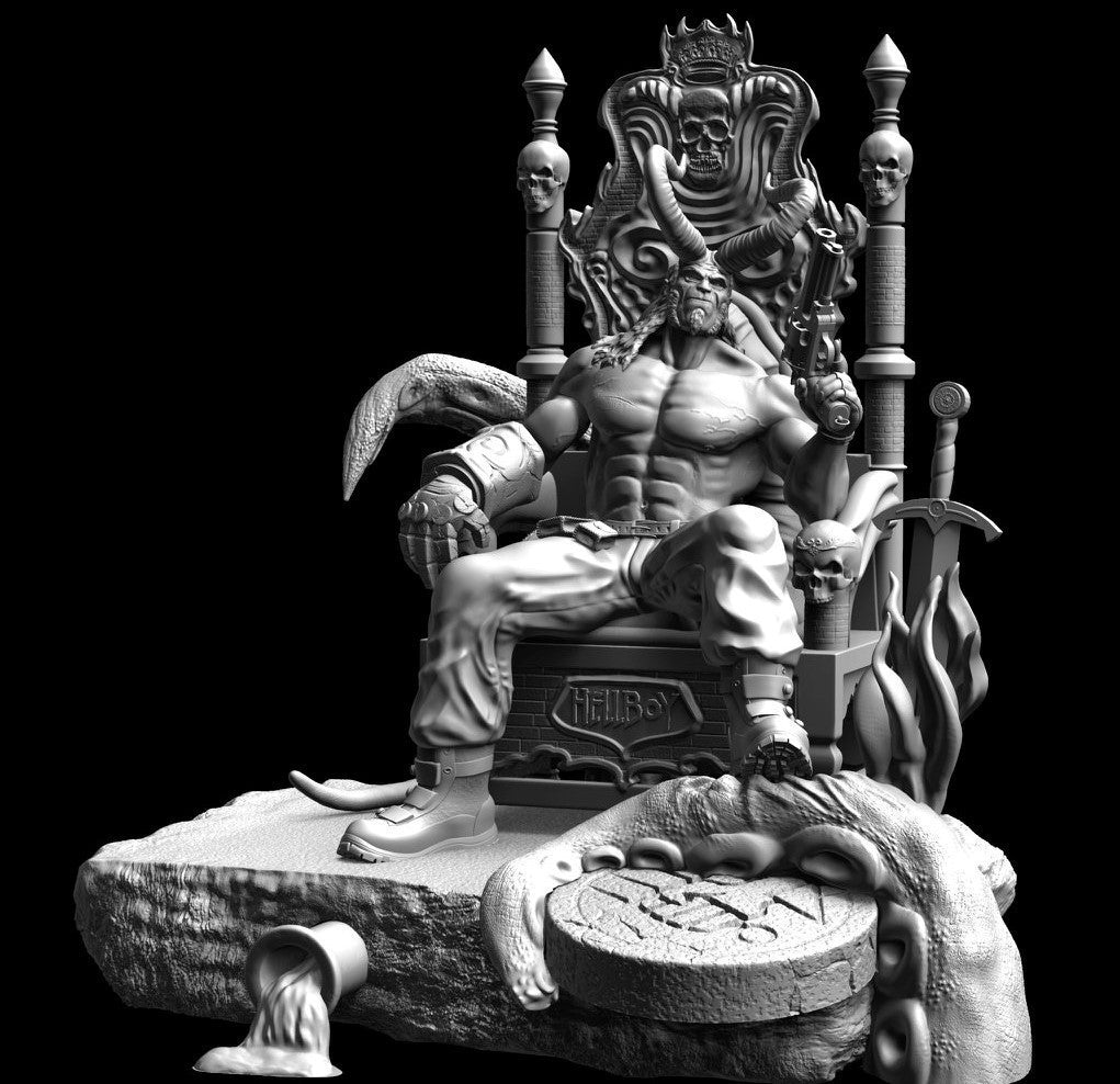 2000 HELLBOY ON THRONE - STL 3D Print Files