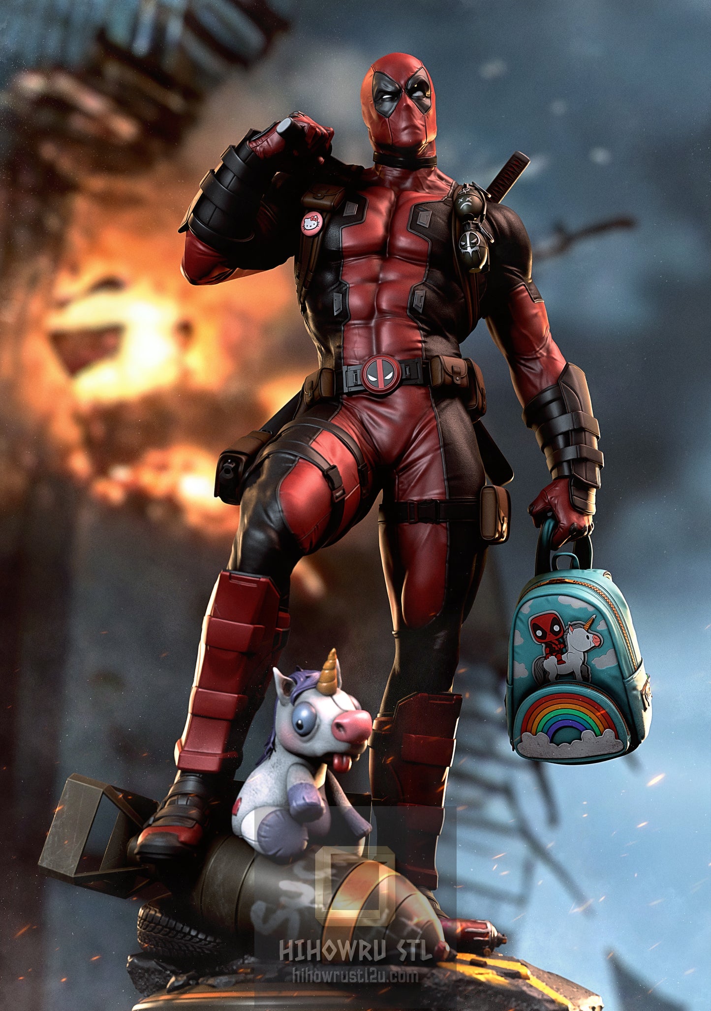 5453 Deadpool - Marvel Comics - STL 3D Print Files