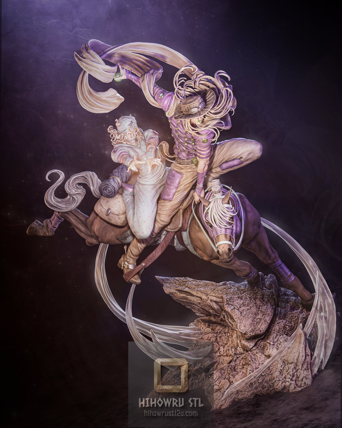 5588 Johnny Joestar and Gyro Zeppeli - JoJo's Bizarre Adventure: Steel Ball - STL 3D Print Files