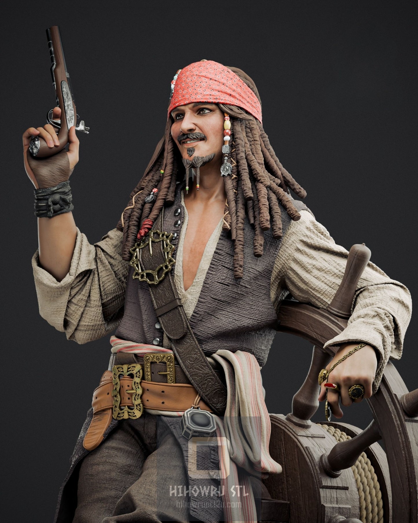 4454 Jack Sparrow - Pirates of the Caribbean - STL 3D Print Files