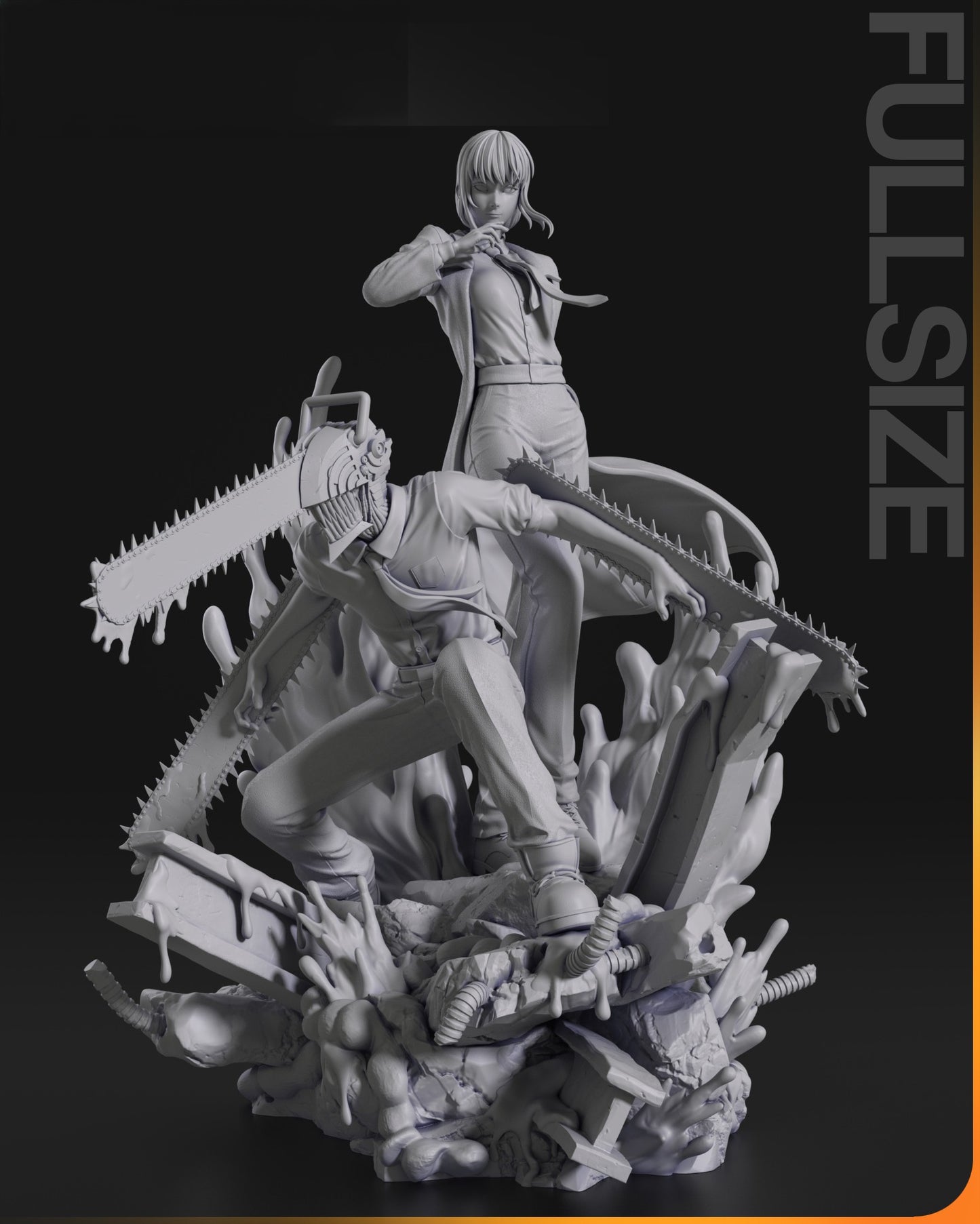 2617 Makima and Denji Diorama - Chainsaw Man - STL 3D Print Files