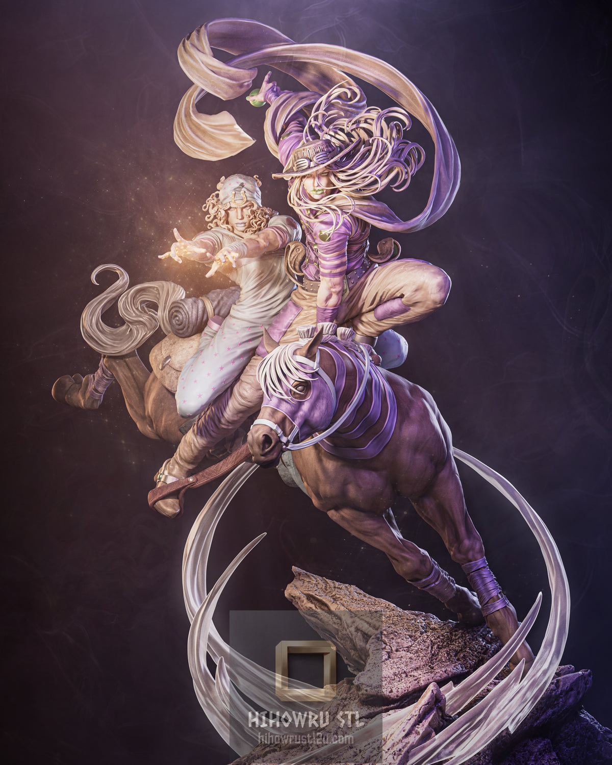 5588 Johnny Joestar and Gyro Zeppeli - JoJo's Bizarre Adventure: Steel Ball - STL 3D Print Files