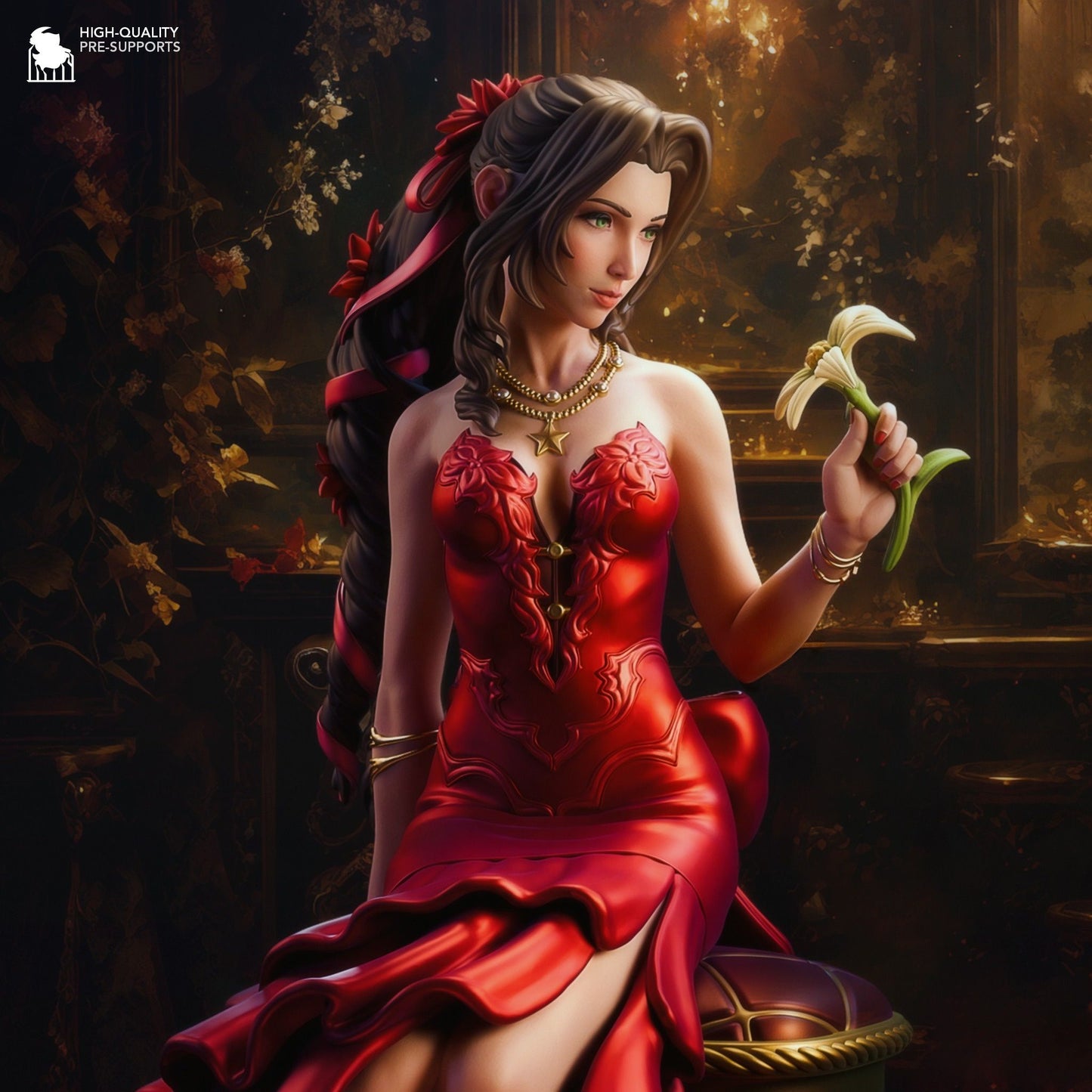 4262 Aerith Gainsborough - Final Fantasy - STL 3D Print Files