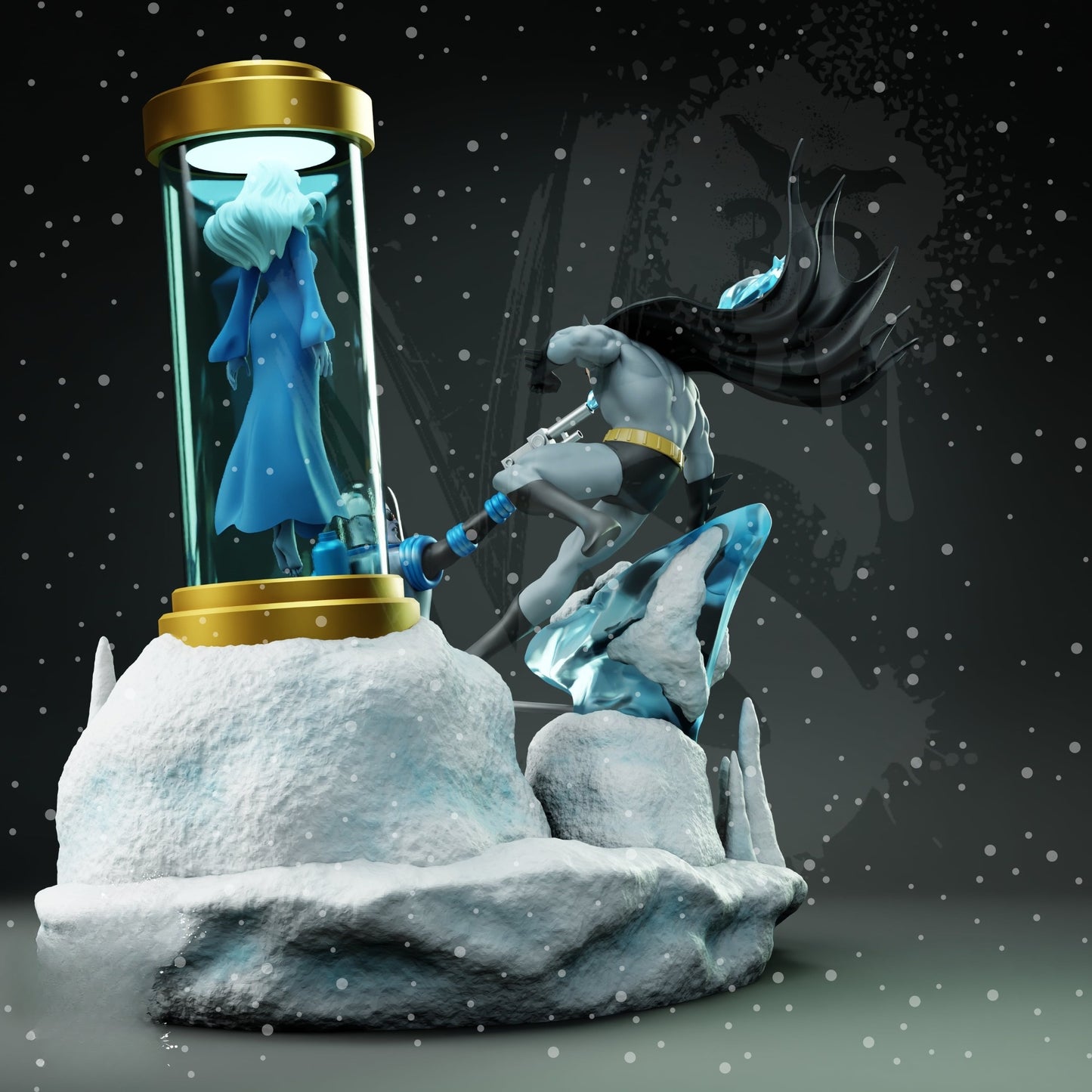 3423 Batman VS Mr. Freeze Diorama - DC COMICS - STL 3D Print Files