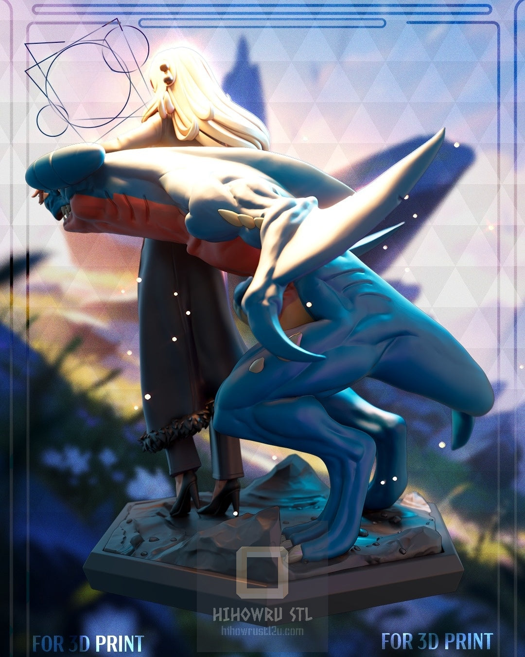 4900 Cynthia AND Garchomp - Pokemon - STL 3D Print Files