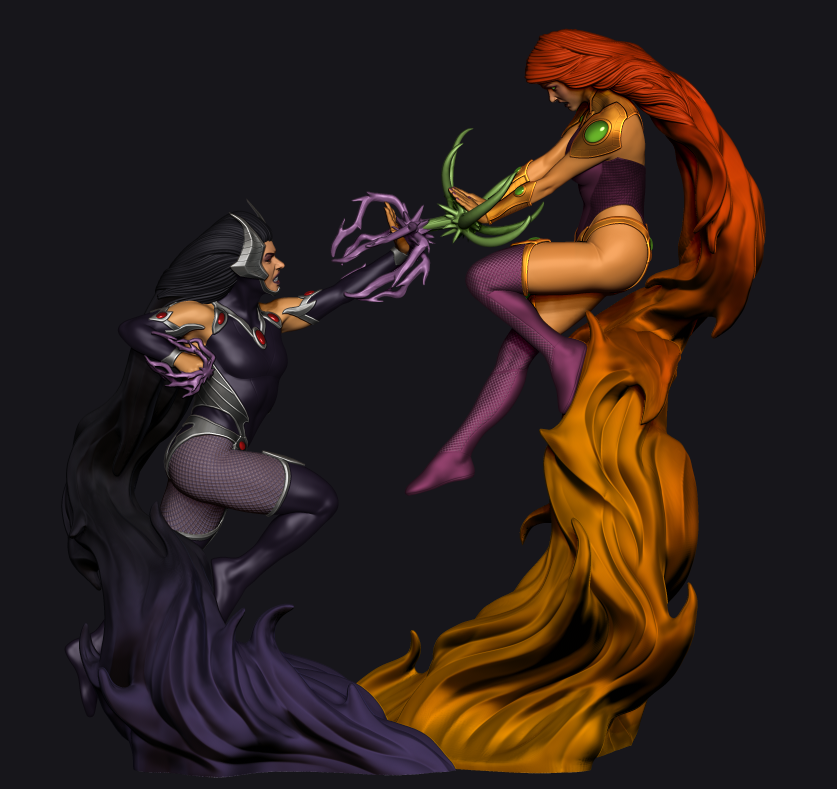 Starfire VS Blackfire - DC Titans - STL 3D Print Files