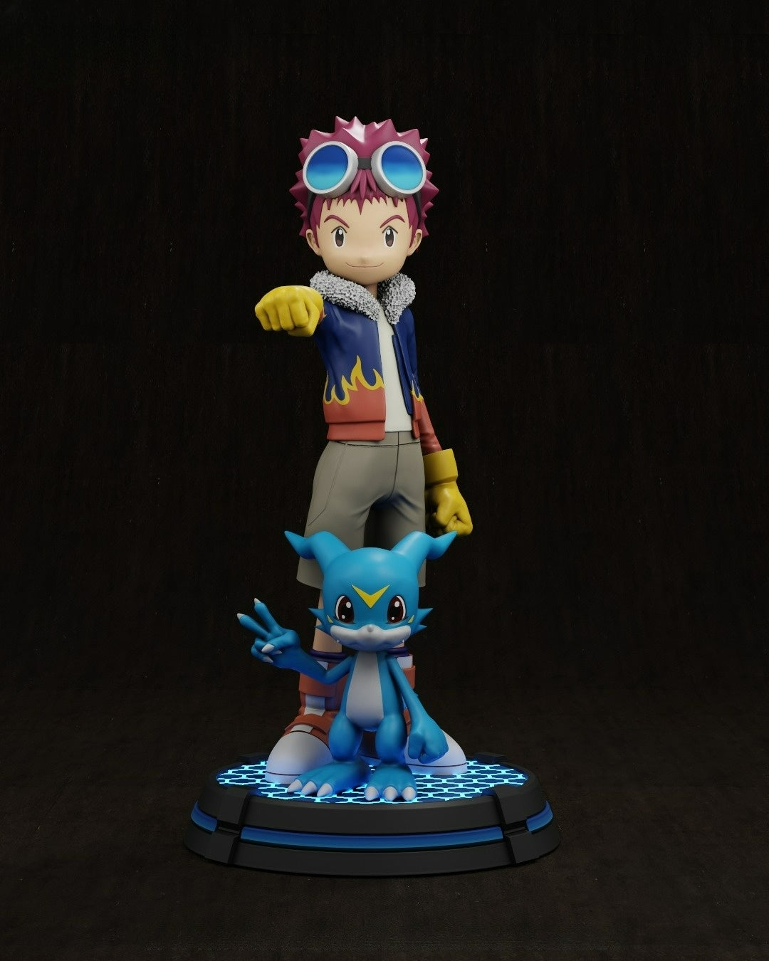 3038 Davis Motomiya and Veemon - Digimon - STL 3D Print Files