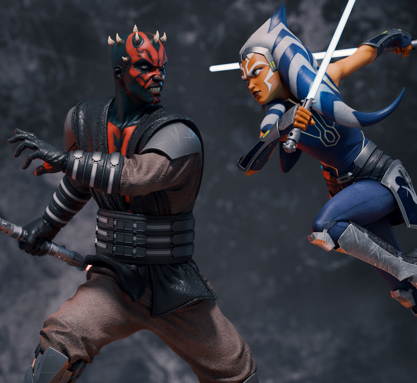 2629 Ahsoka Tano vs Darth Maul - The Clone Wars - STL 3D Print Files