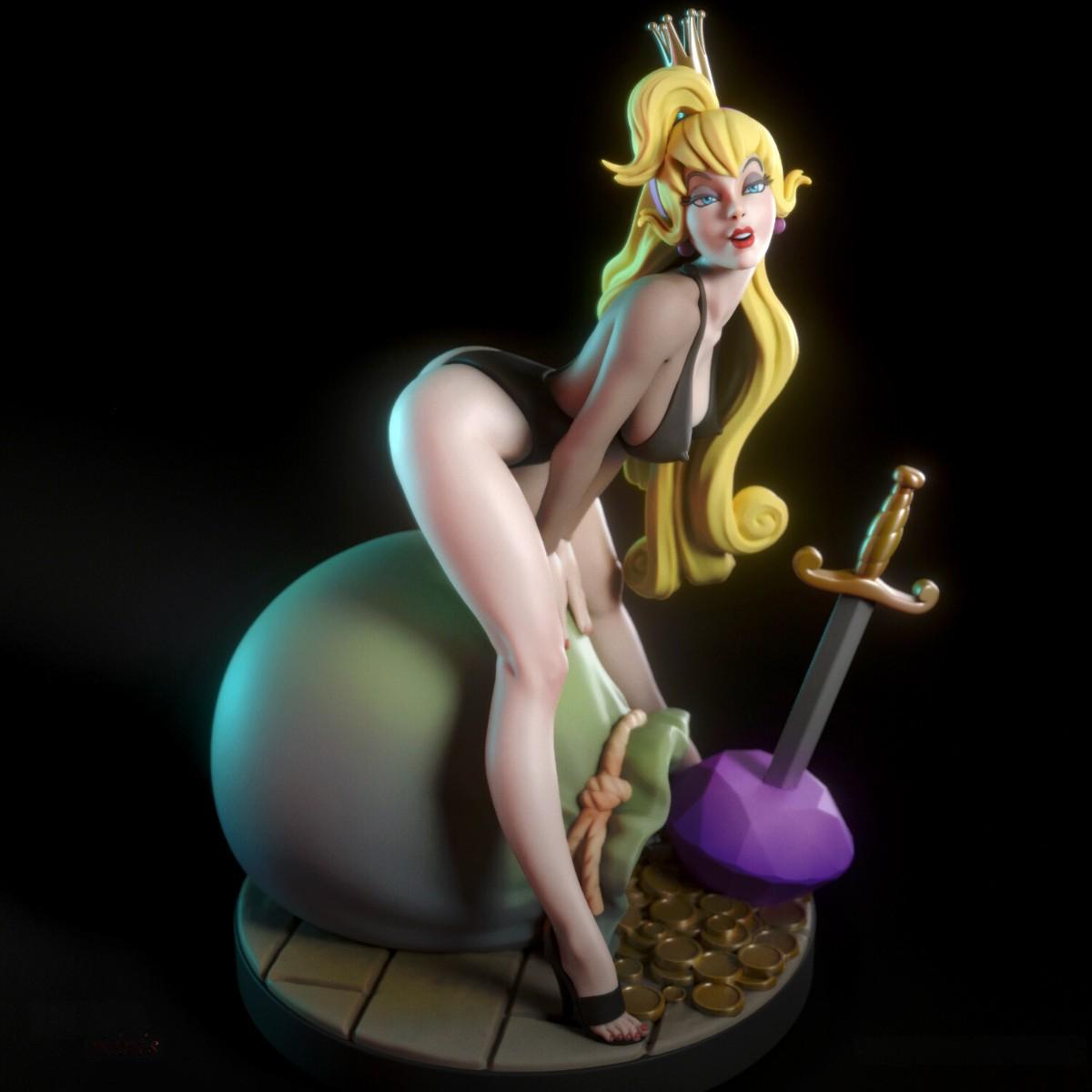 Princess Daphne NSFW - Dragon's Lair - STL 3D Print Files