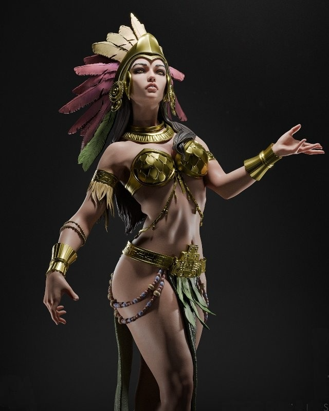 1891 Aztec Goddess - STL 3D Print Files