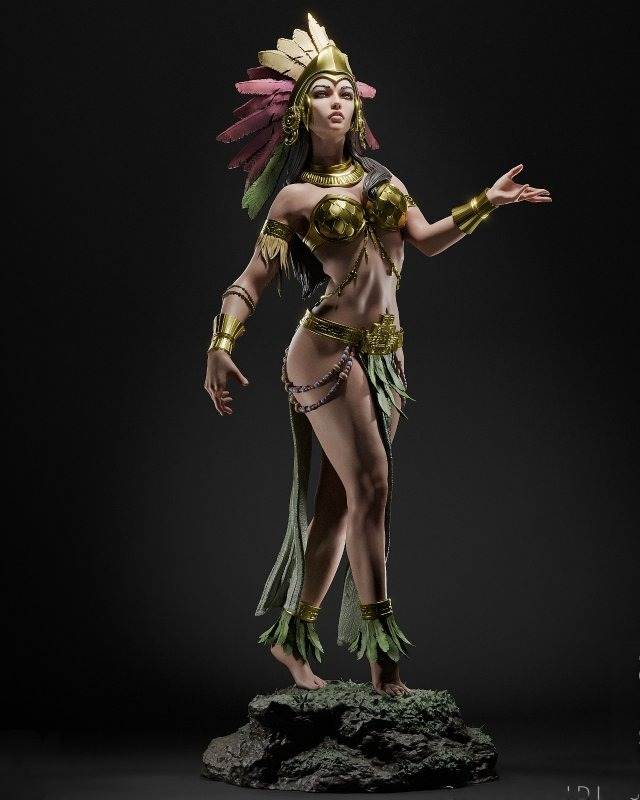 1891 Aztec Goddess - STL 3D Print Files