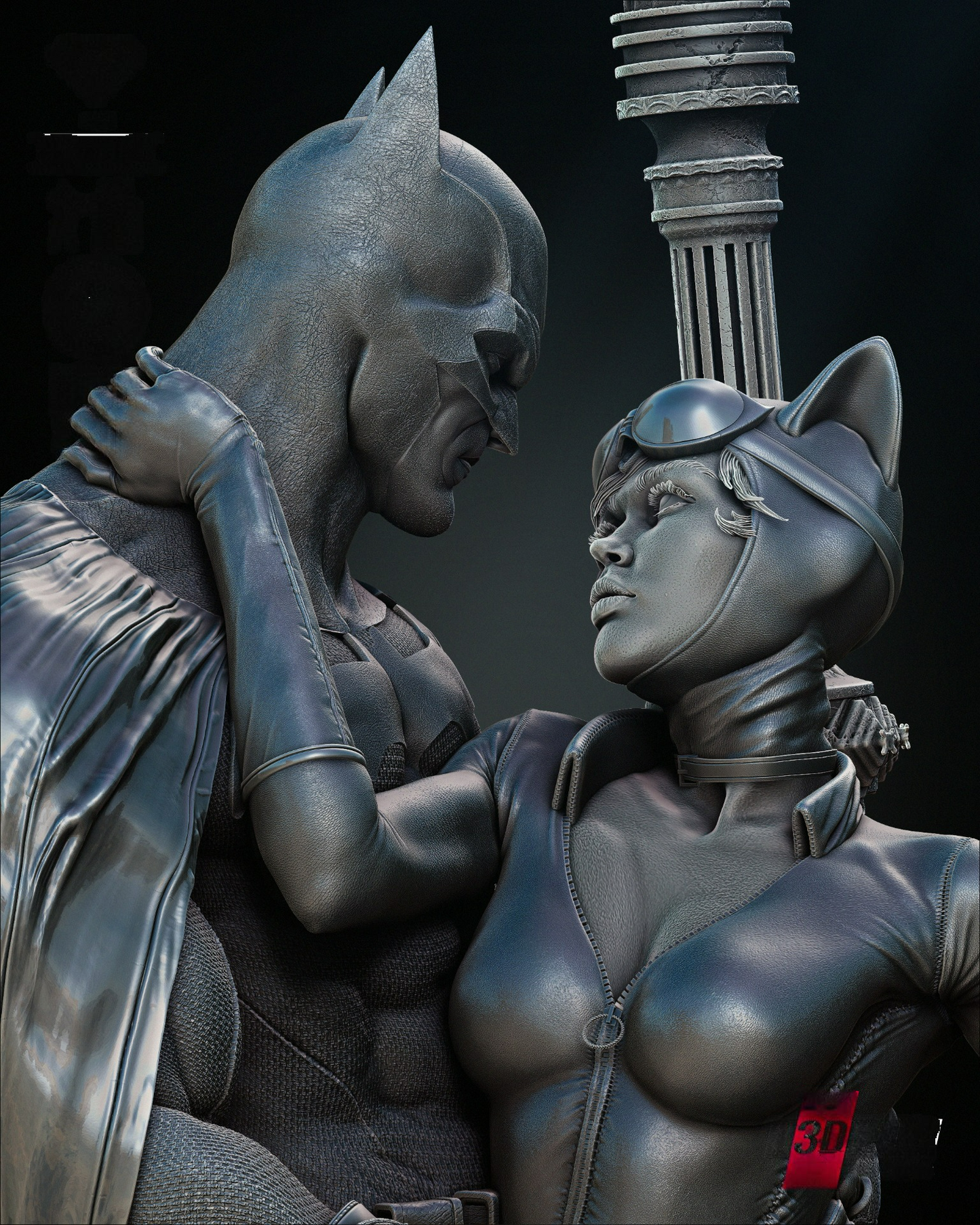 1985 Batman AND Catwoman Diorama - DC Comics - STL 3D Print Files