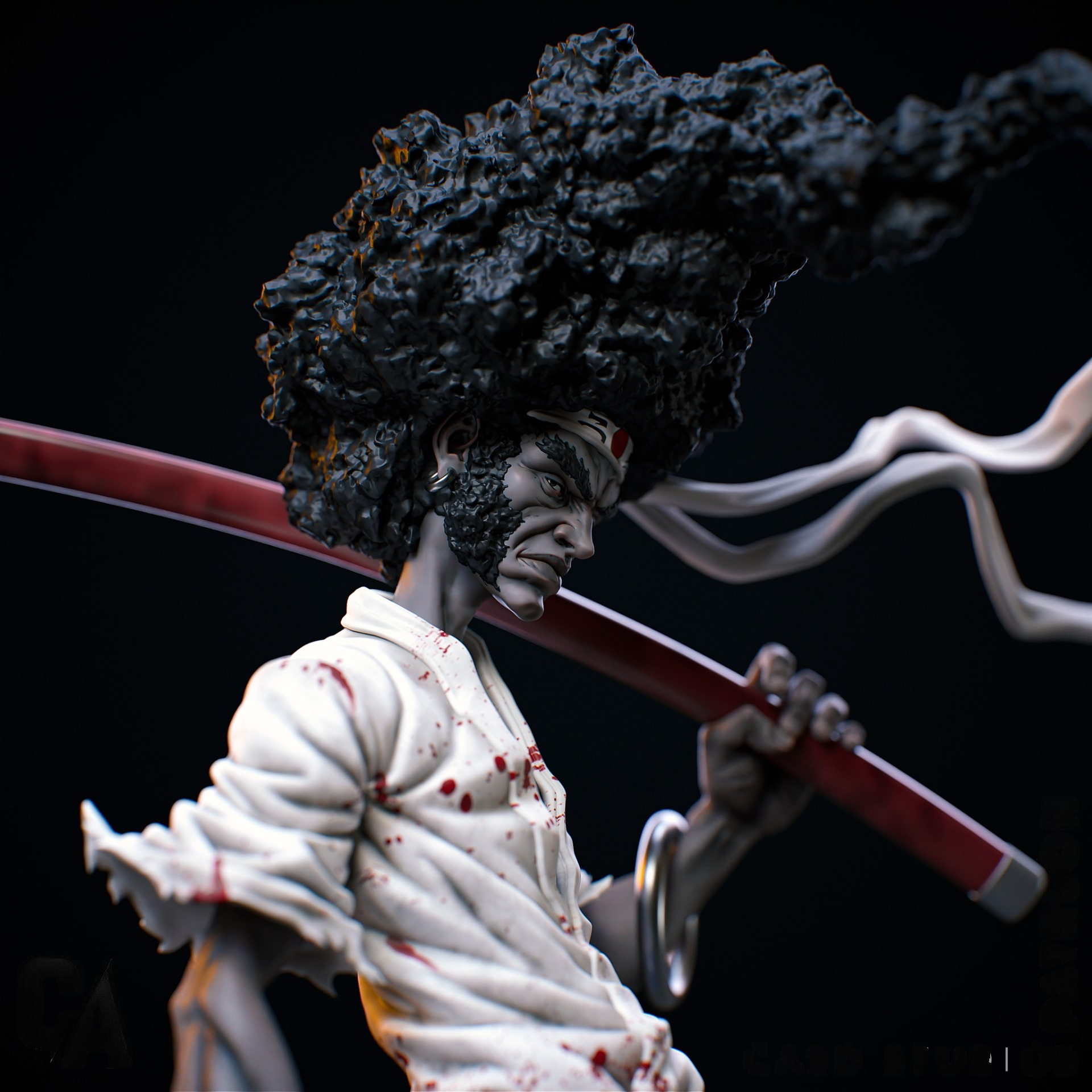 Afro Samurai STL file excellent collector&apos;s itemYour files will be dow...