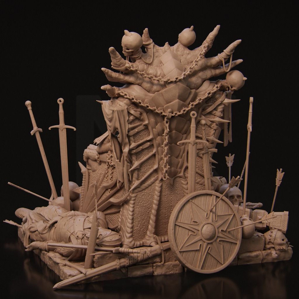 2173 Aleehra On Throne - STL 3D Print Files