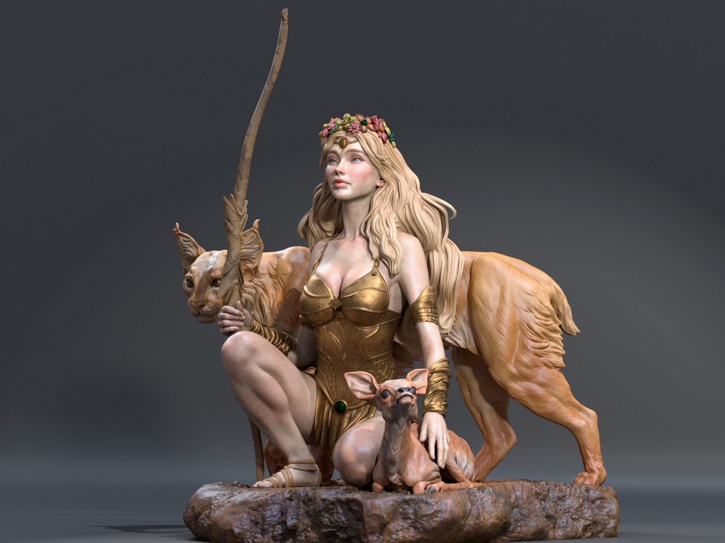 2388 Artemis - Goddess of Wild Animals - STL 3D Print Files