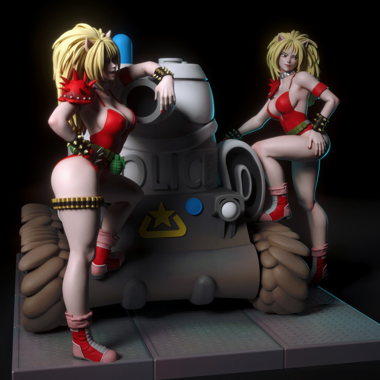 2475 Anna Puma & Uni Puma NSFW - Dominion Tank Police - STL 3D Print Files