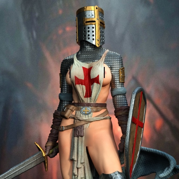 2561 Templar Woman NSFW - STL 3D Print Files