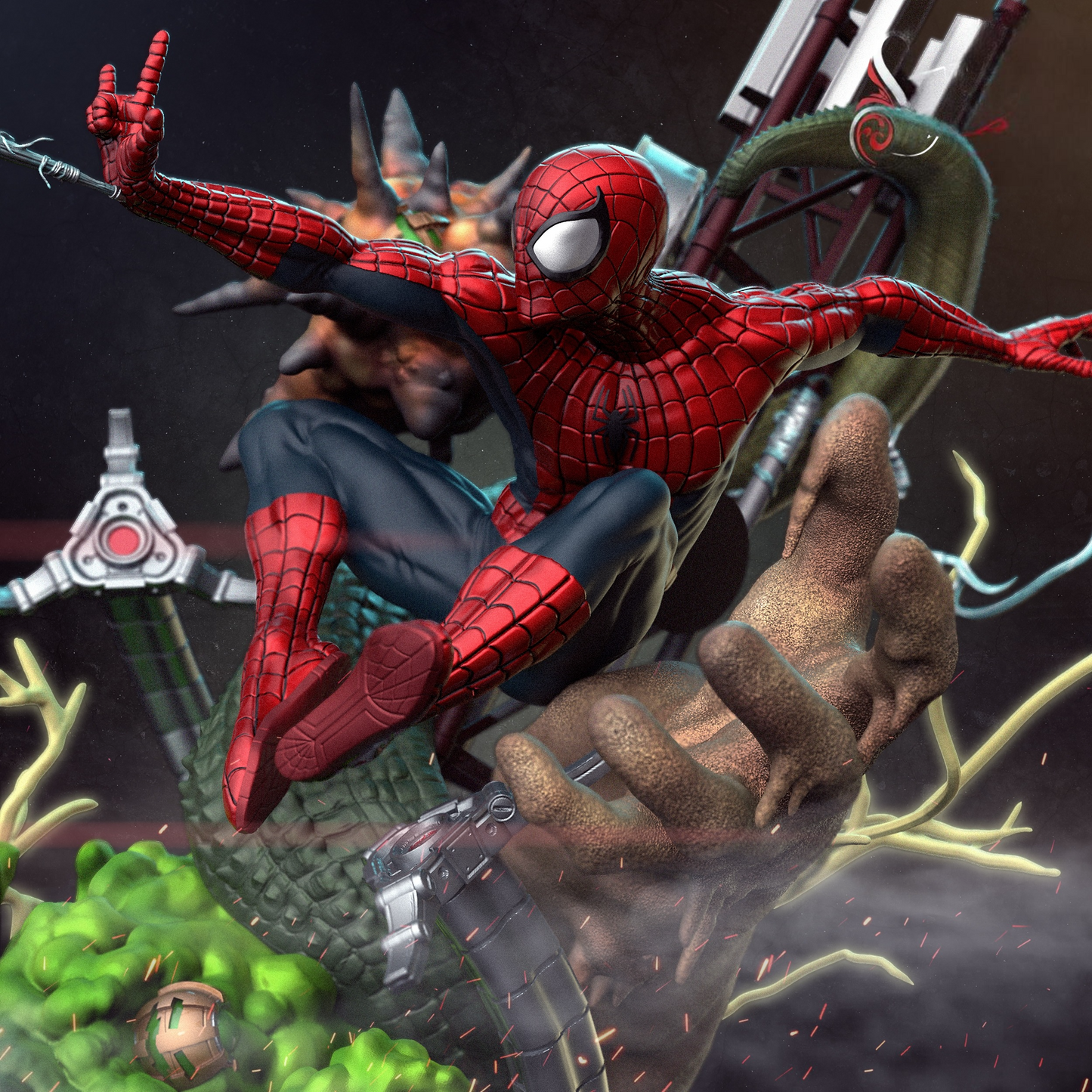 2644 Spider-Man vs Sinister Six Diorama - STL 3D Print Files