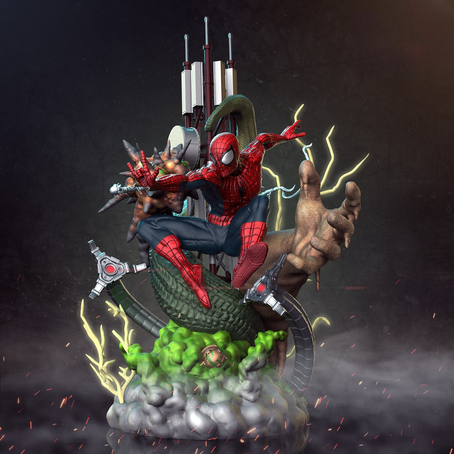 2644 Spider-Man vs Sinister Six Diorama - STL 3D Print Files