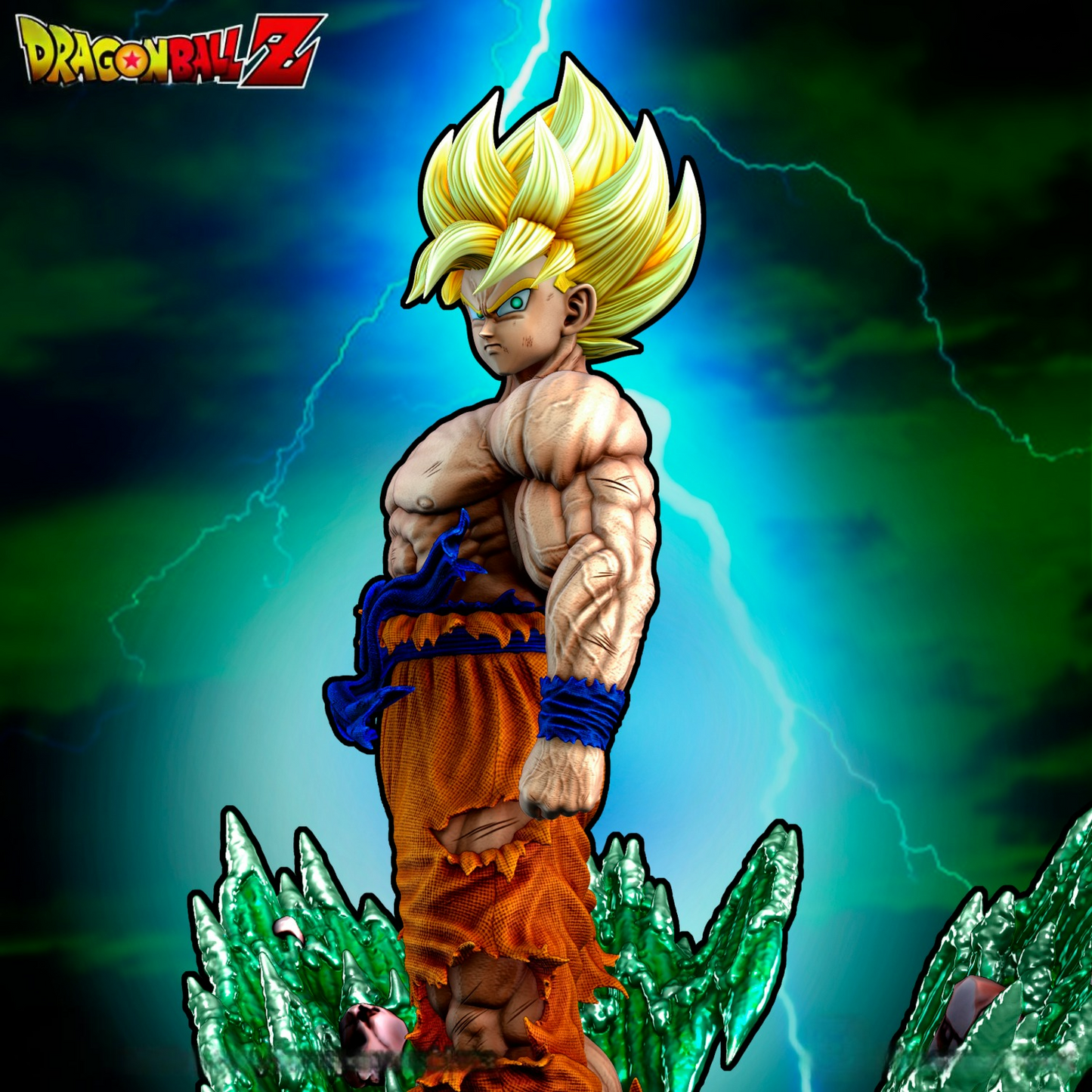 2718  Goku Super Saiyan - Dragon Ball Z - STL 3D Print Files