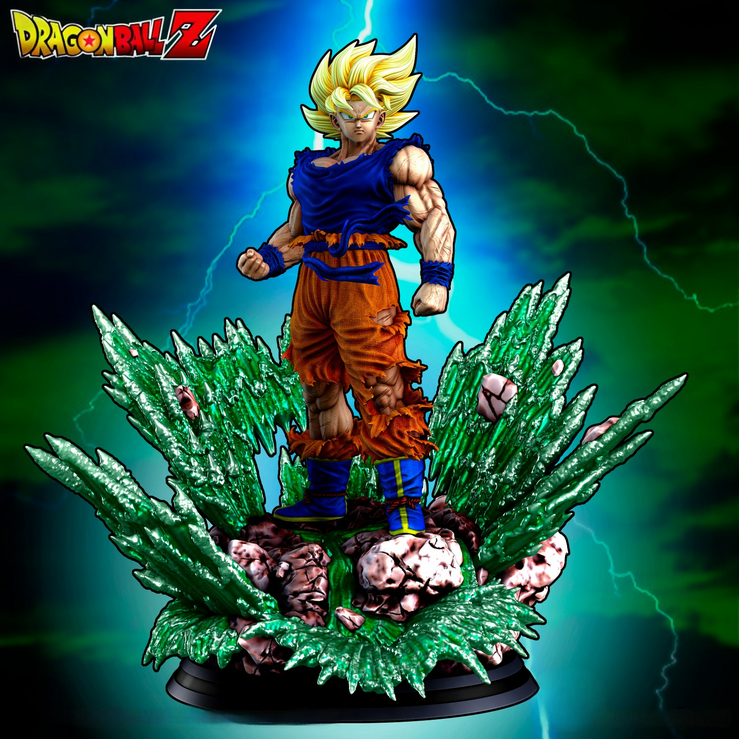 2718  Goku Super Saiyan - Dragon Ball Z - STL 3D Print Files