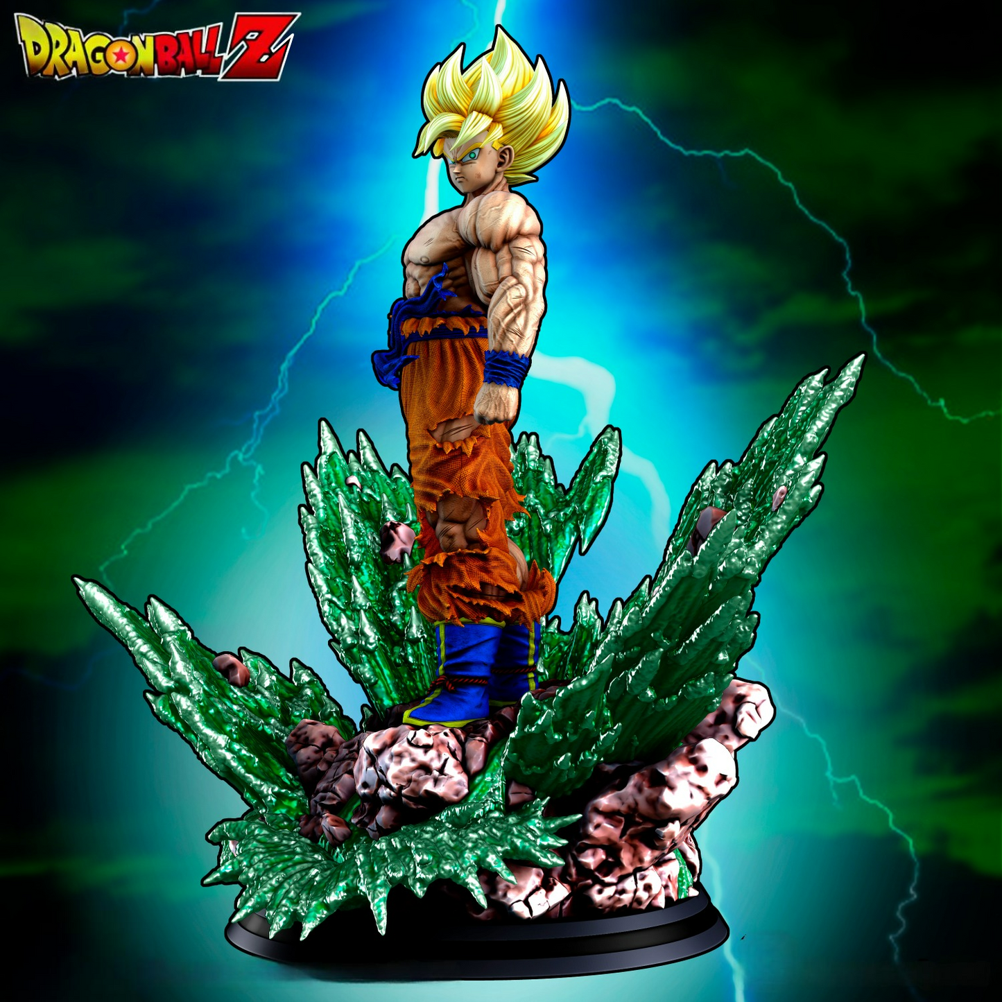2718  Goku Super Saiyan - Dragon Ball Z - STL 3D Print Files