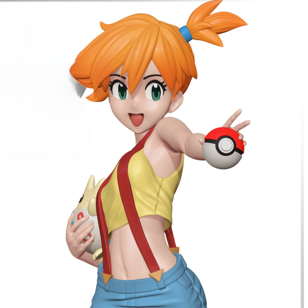 2773 Misty And Psyduck - Pokemon - STL 3D Print Files