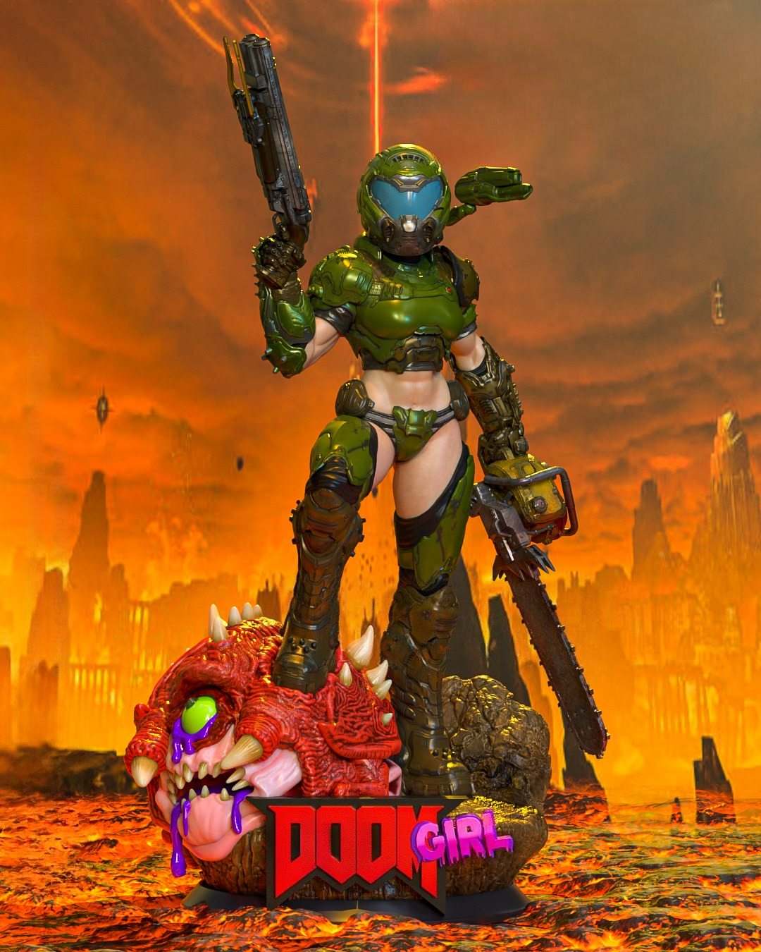 2809 Doom Girl - STL 3D Print Files