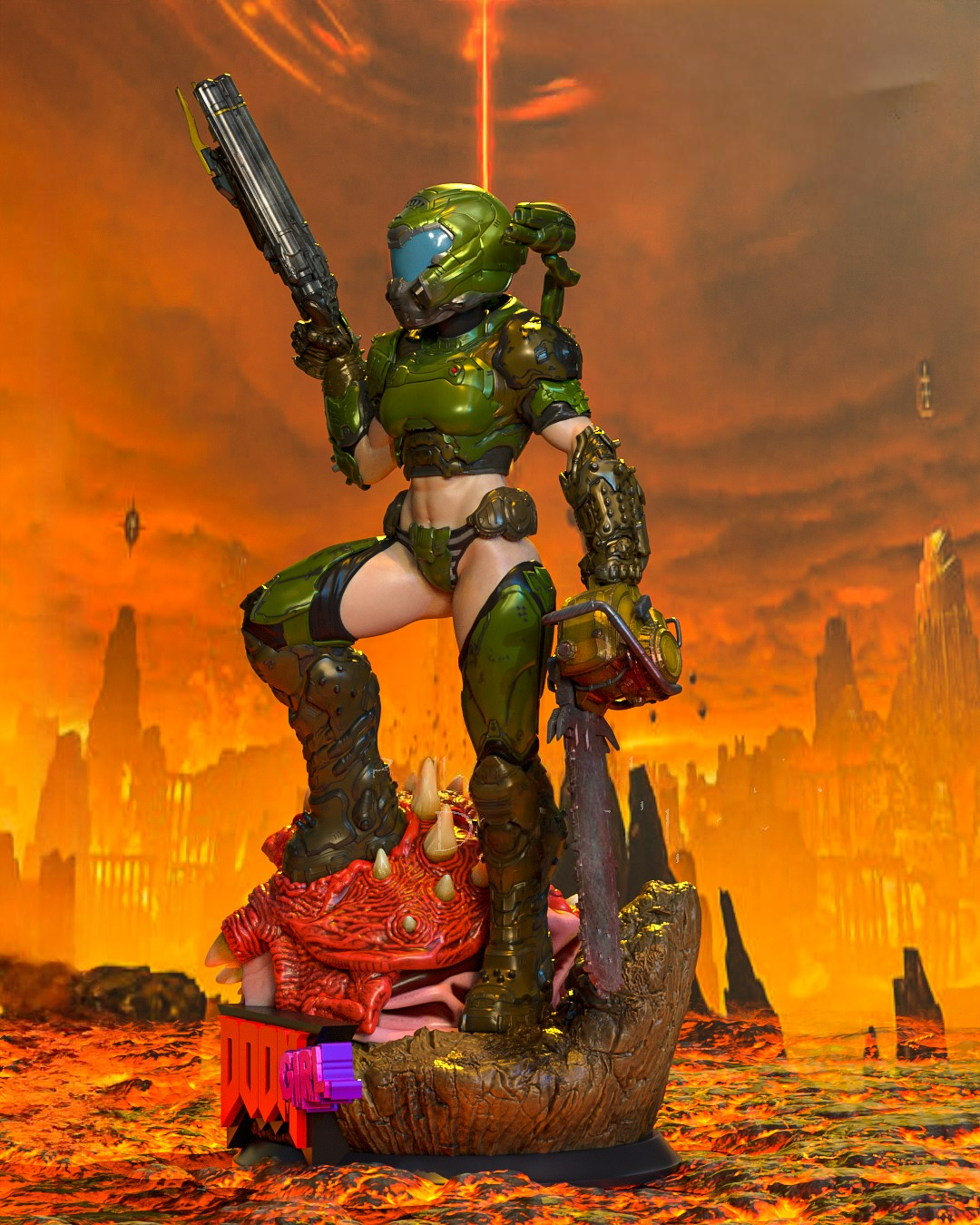 2809 Doom Girl - STL 3D Print Files