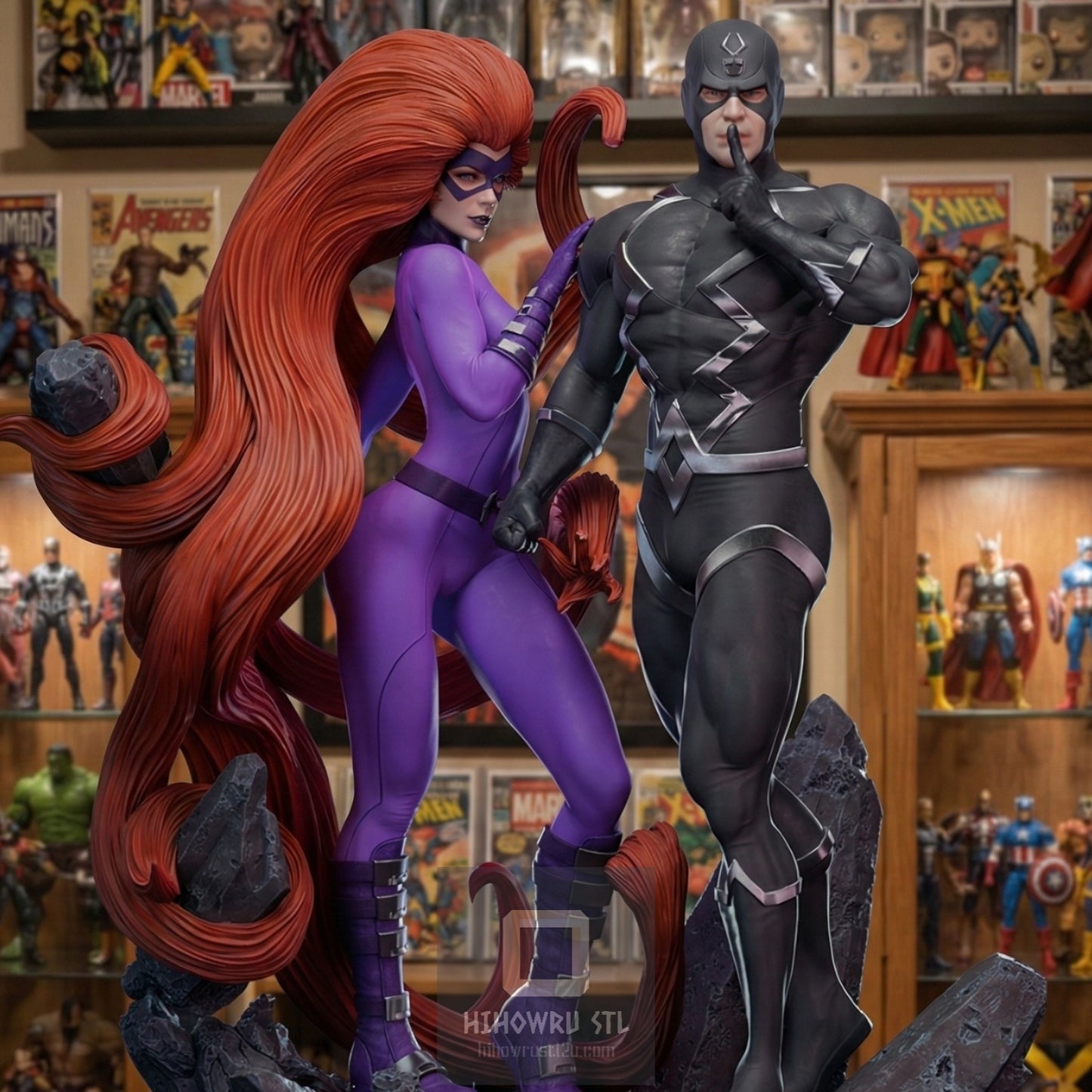 4531 Black Bolt and Medusa - Marvel Comics - STL 3D Print Files