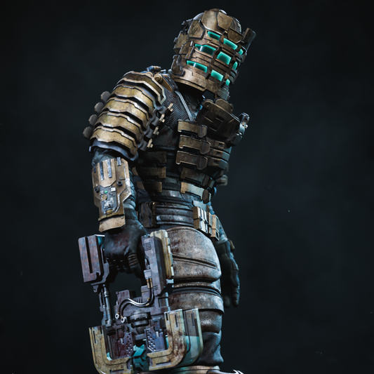 Detailed sci-fi armor on a dark background