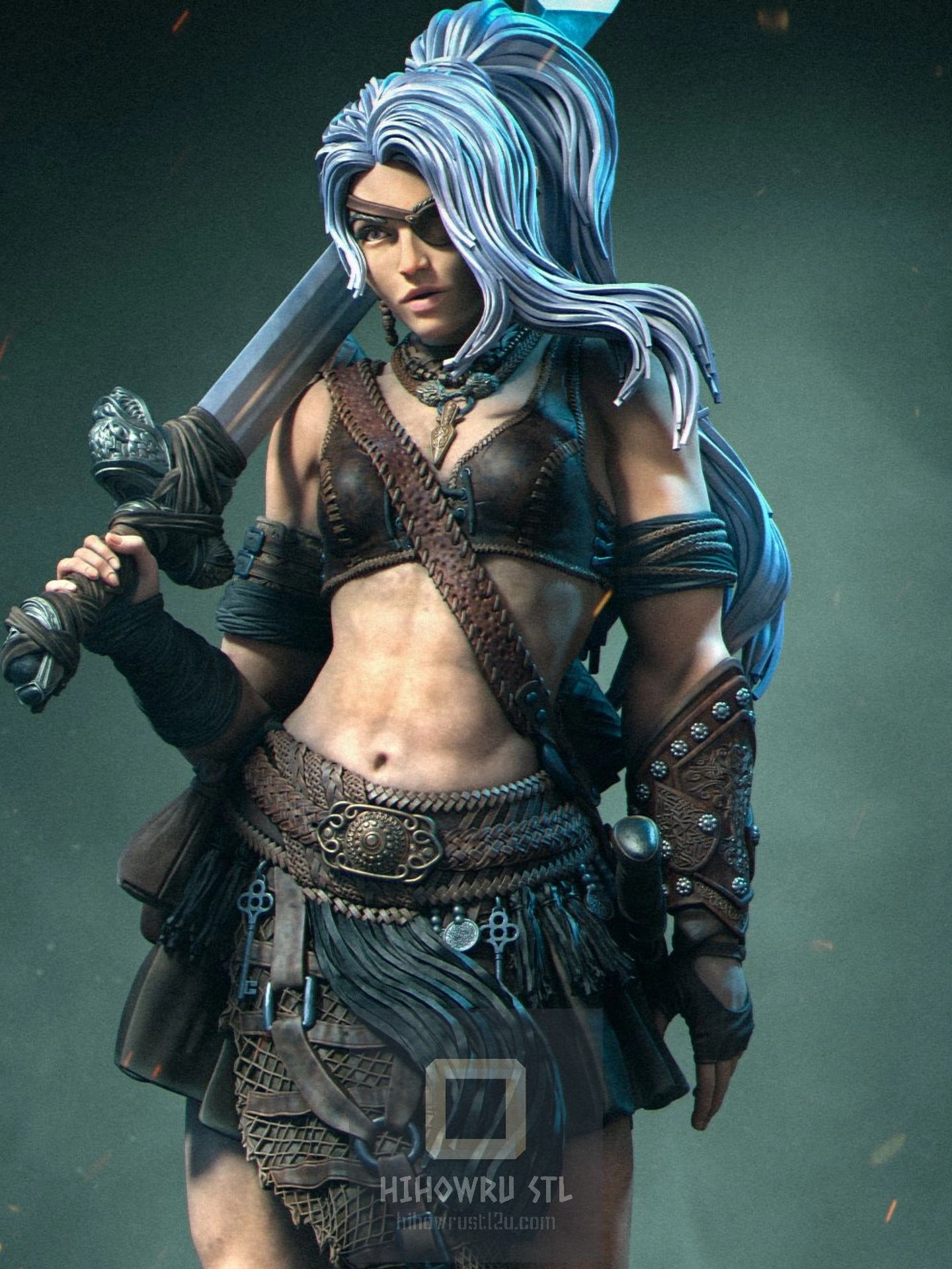 4427 Lia - Barbarian Mercenary  - STL 3D Print Files