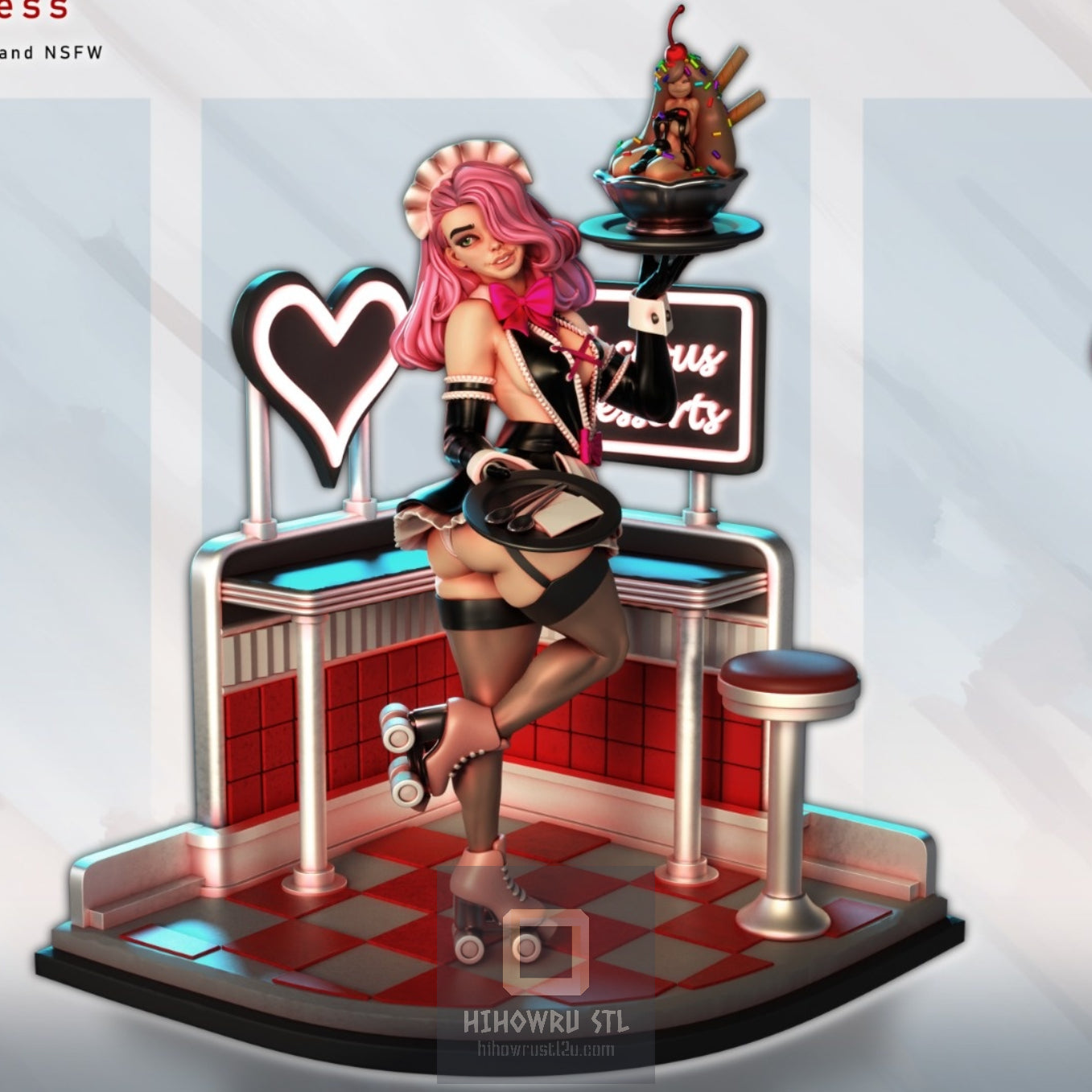 4611 Lola Dessert Waitress NSFW - STL 3D Print Files