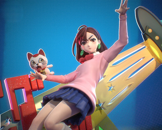 3424 Momo Ayase - Dandadan - STL 3D Print Files