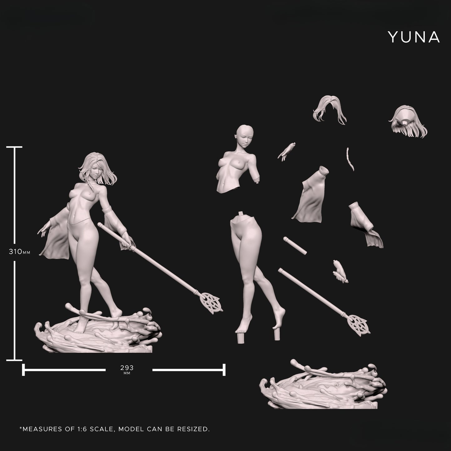 3386 Yuna NSFW - Final Fantasy X - STL 3D Print Files