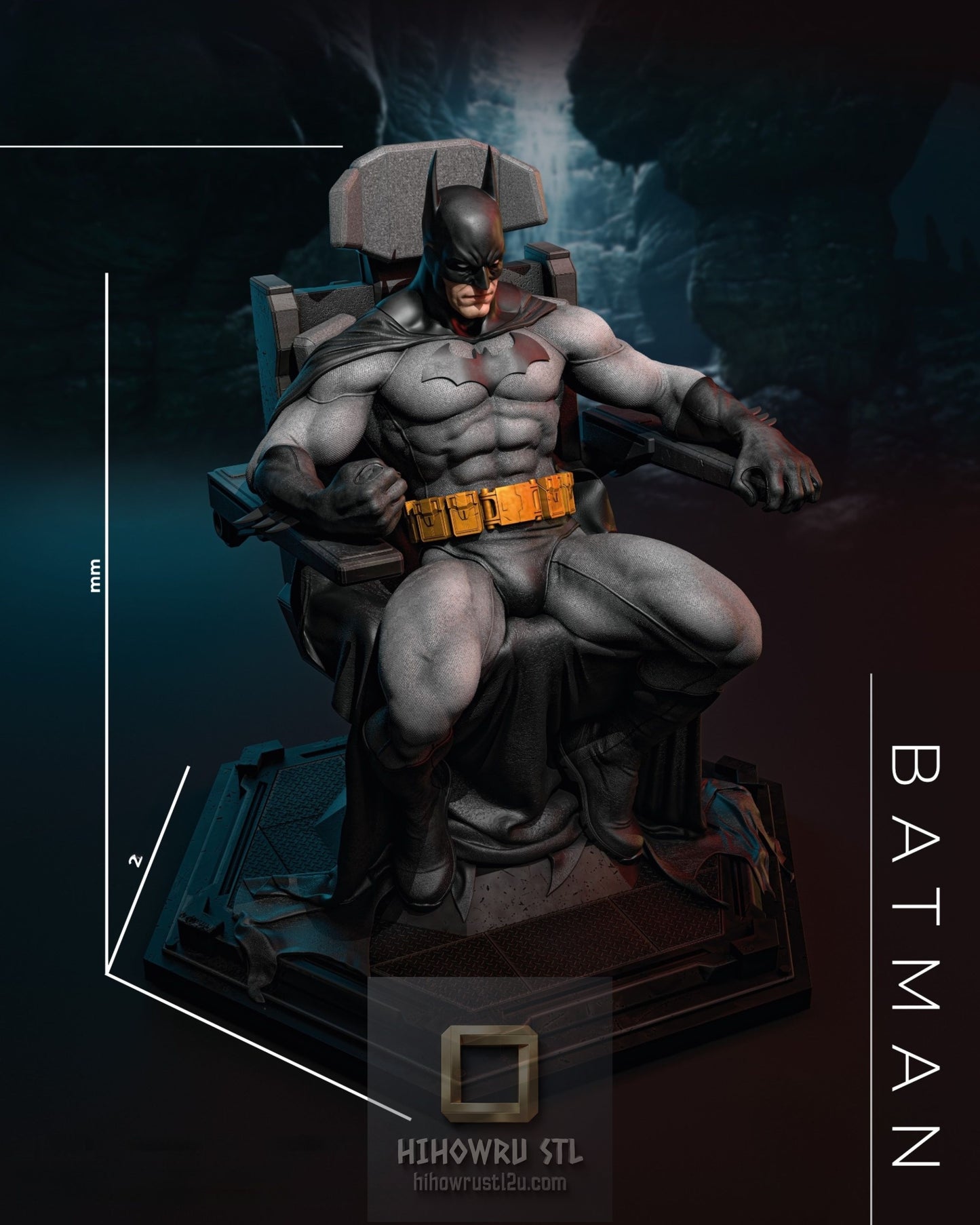 5192 Batman On Throne - DC Comics - STL 3D Print Files