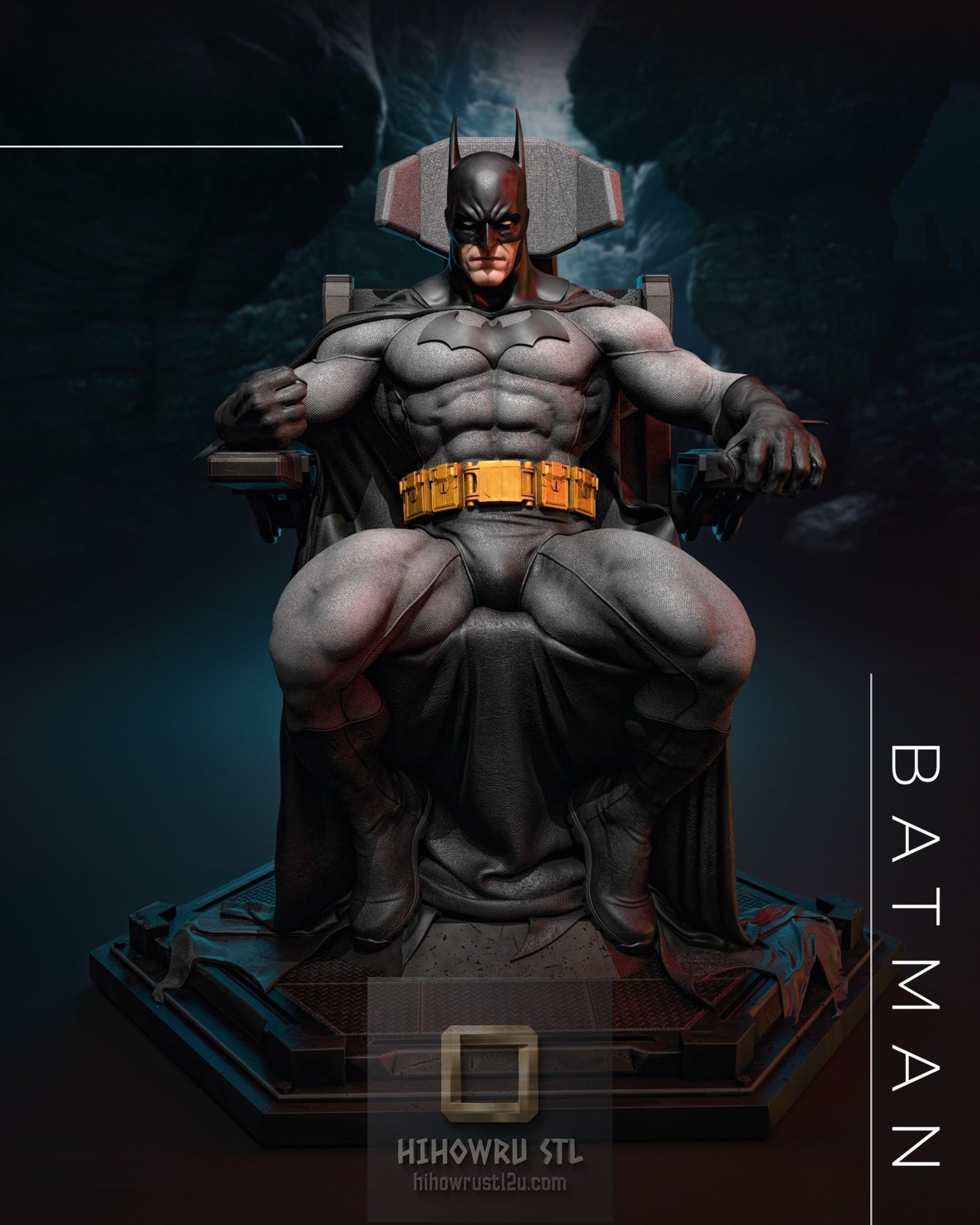 5192 Batman On Throne - DC Comics - STL 3D Print Files
