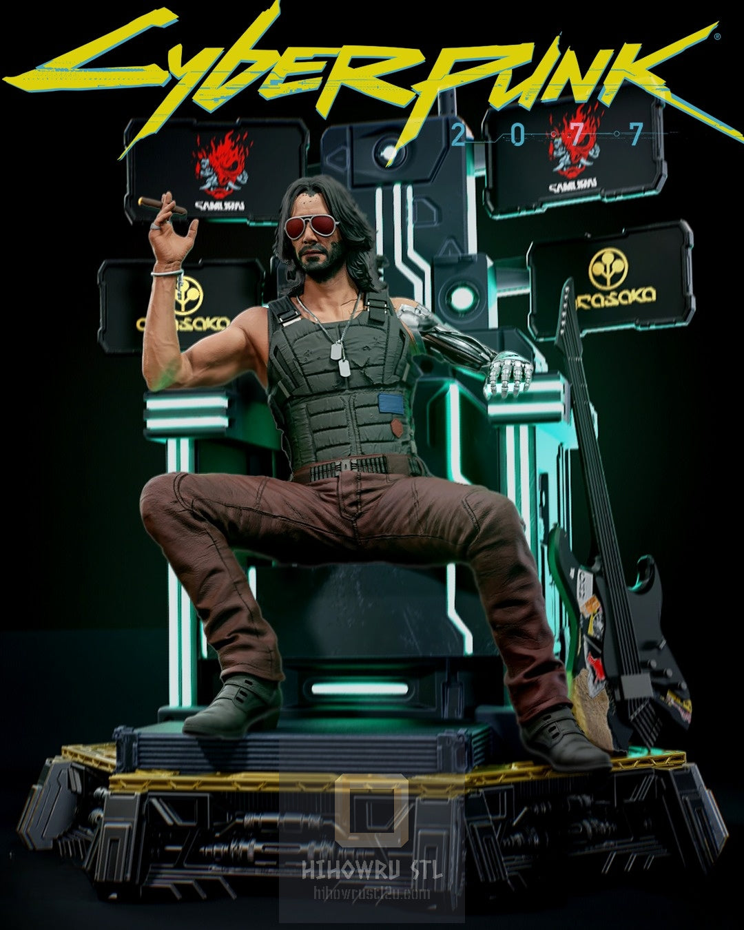 4851 Johnny Silverhand - Cyberpunk - STL 3D Print Files