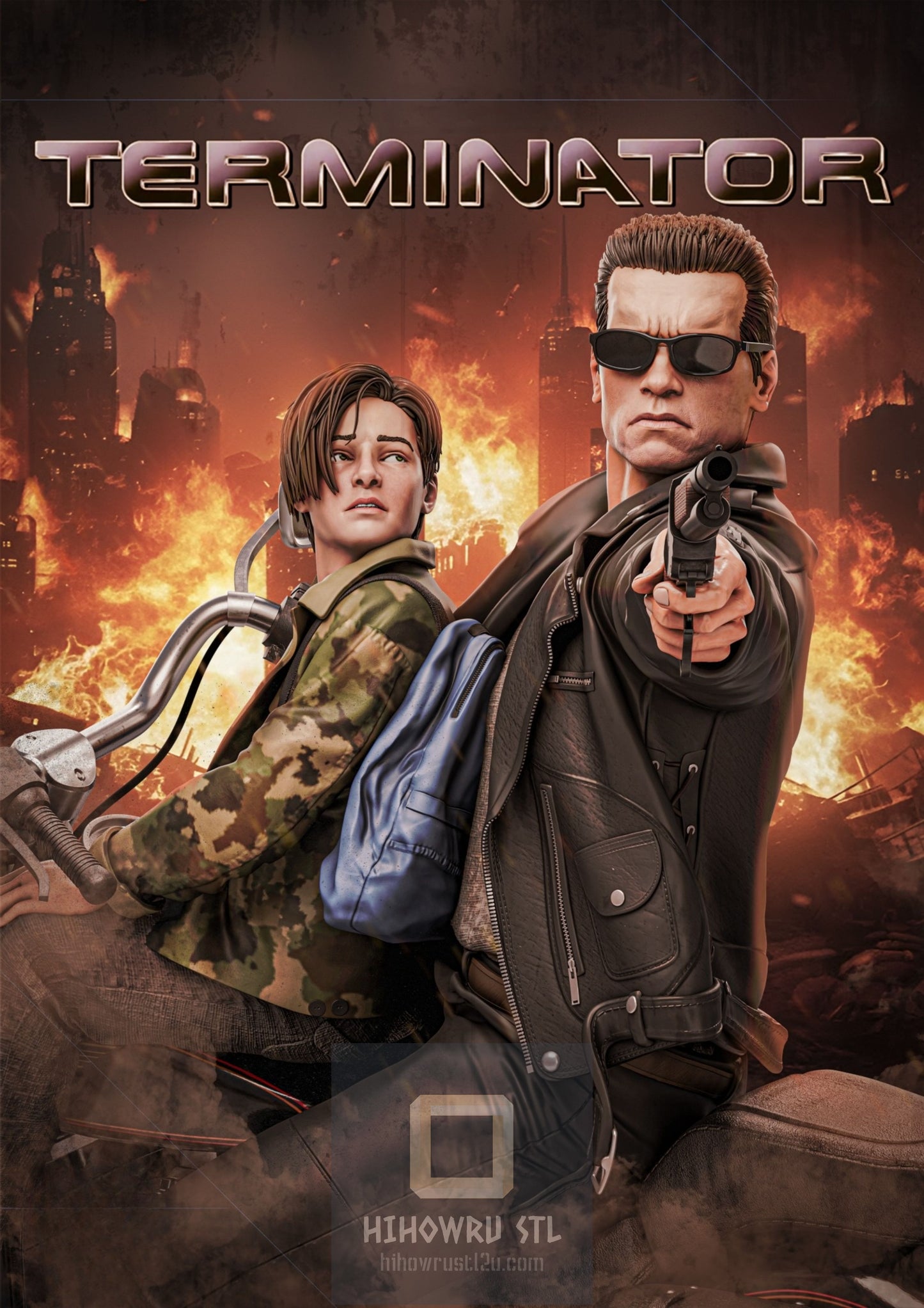 4903 John Conner AND T800 - Terminator 2 - STL 3D Print Files