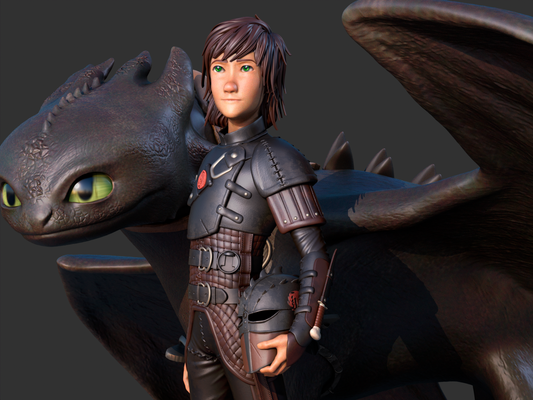 2282 Hiccup And Toothless - How to Train Your Dragon - STL 3D Print Files