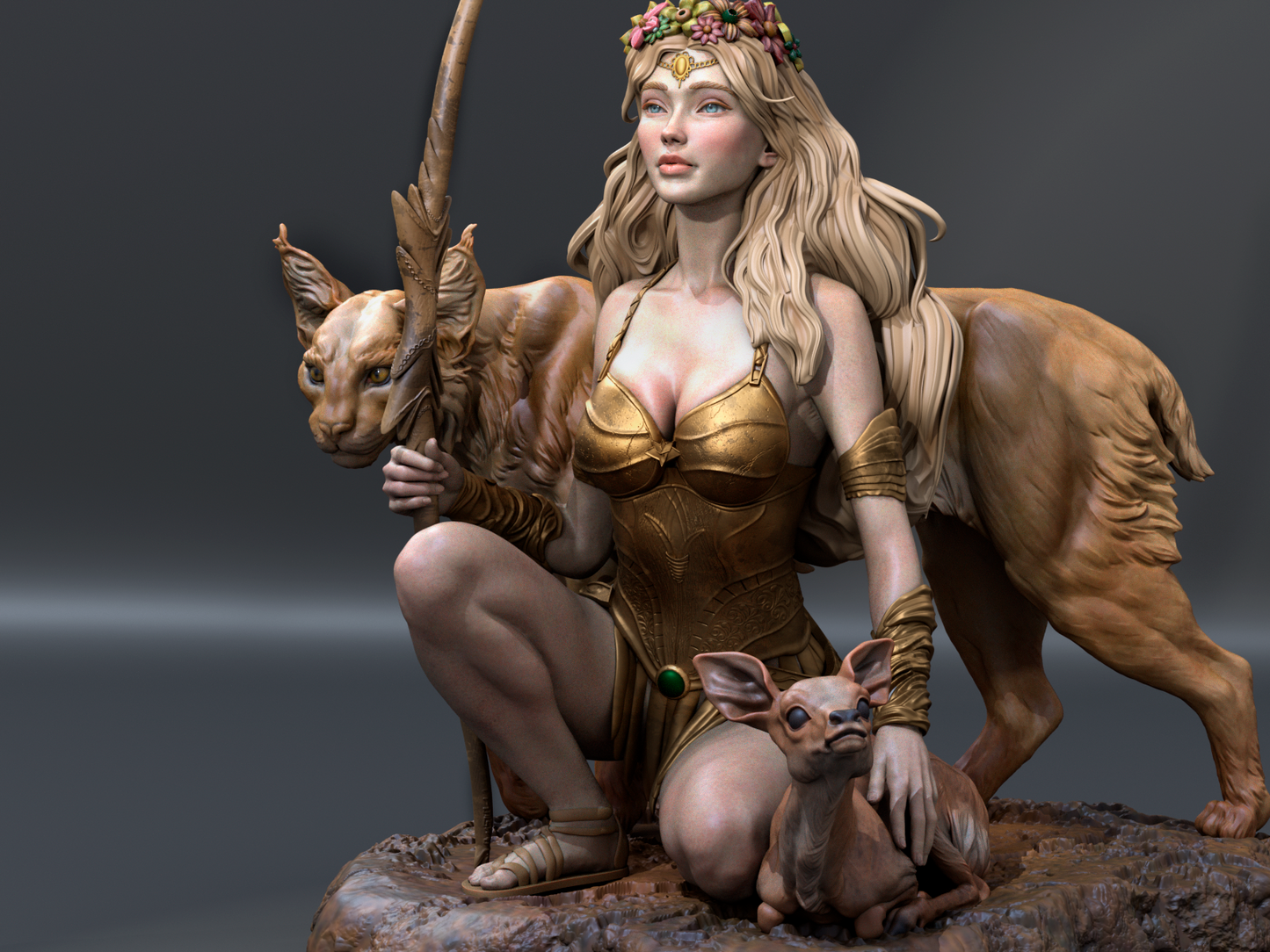 2388 Artemis - Goddess of Wild Animals - STL 3D Print Files