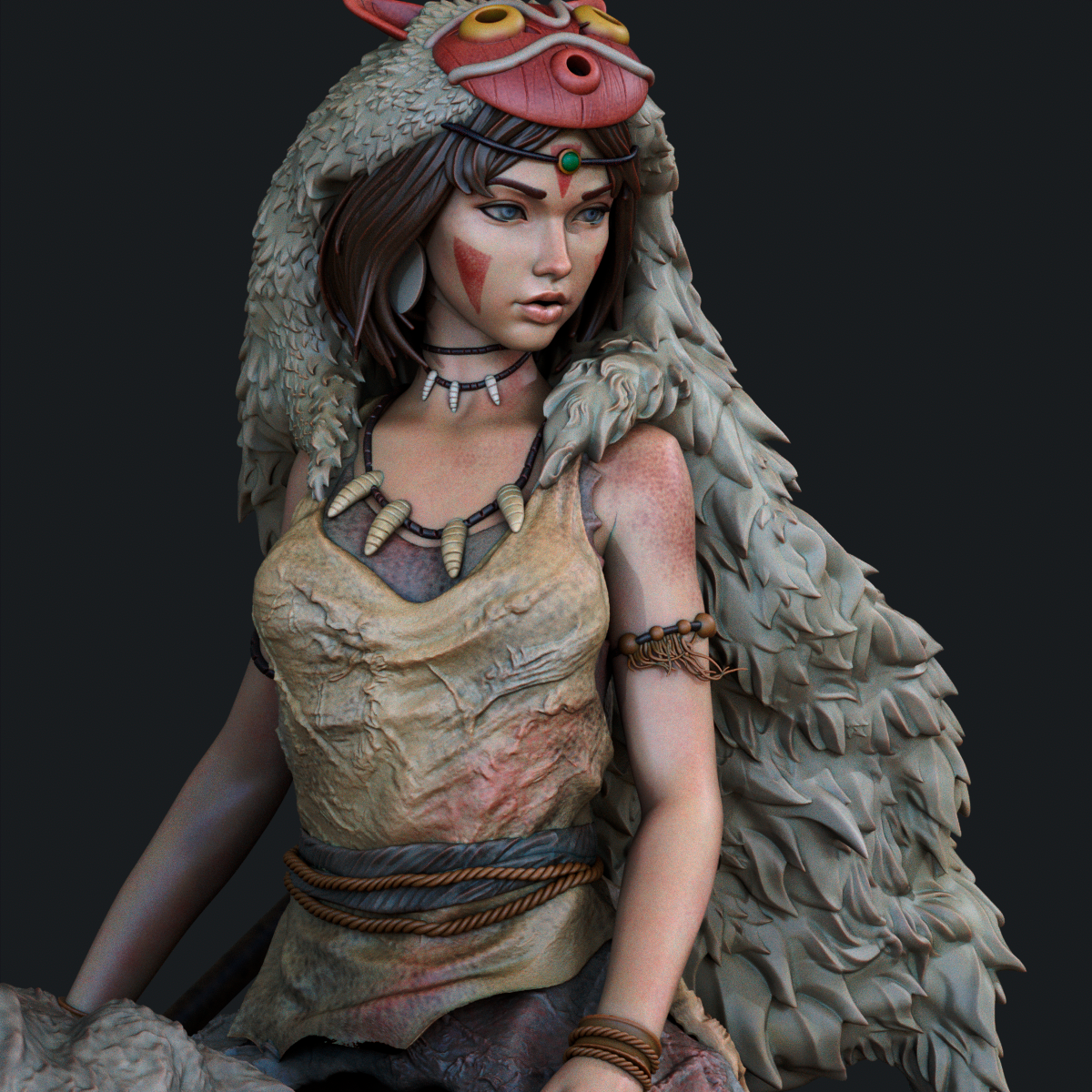 2190 Princess Mononoke - STL 3D Print Files