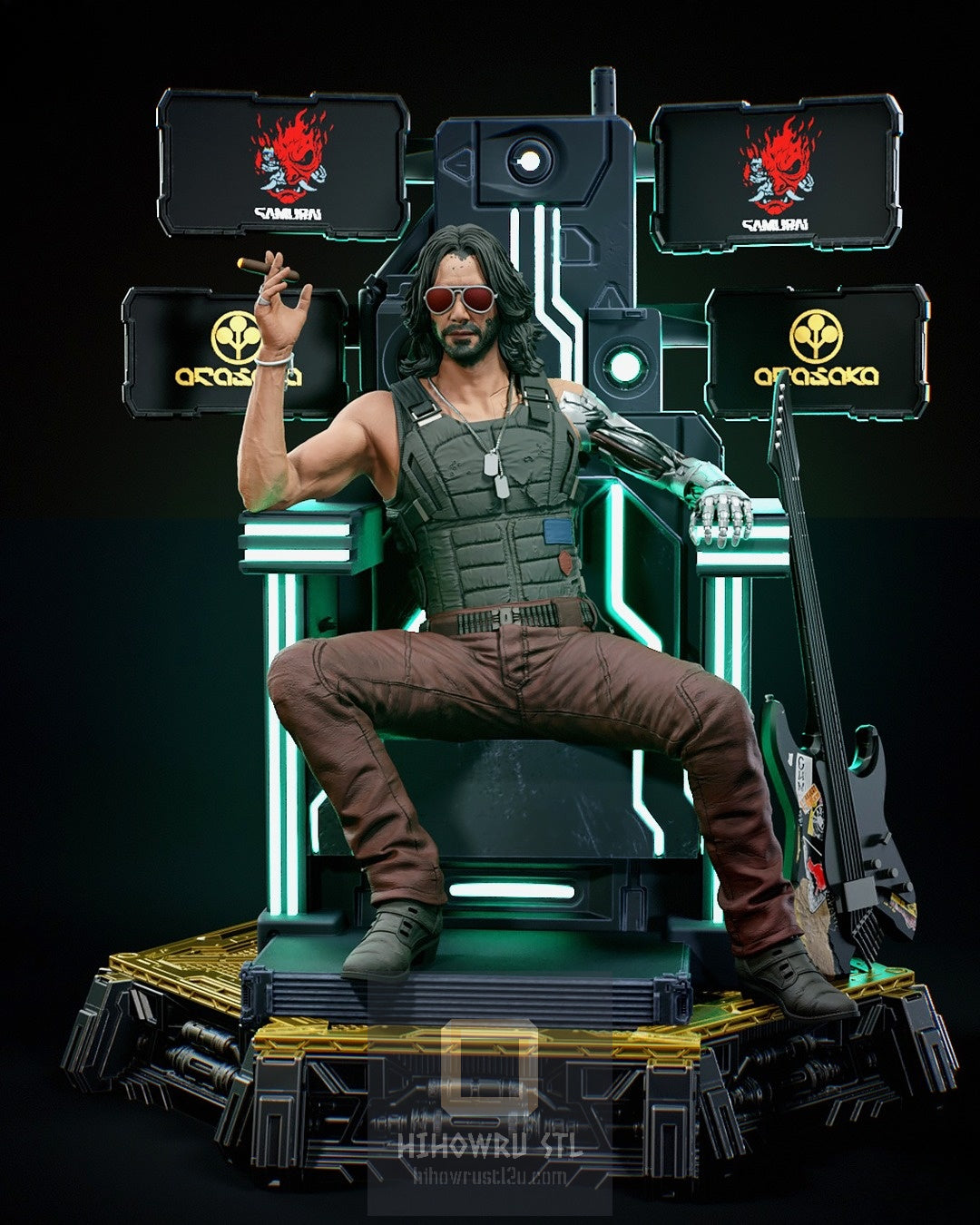 4851 Johnny Silverhand - Cyberpunk - STL 3D Print Files