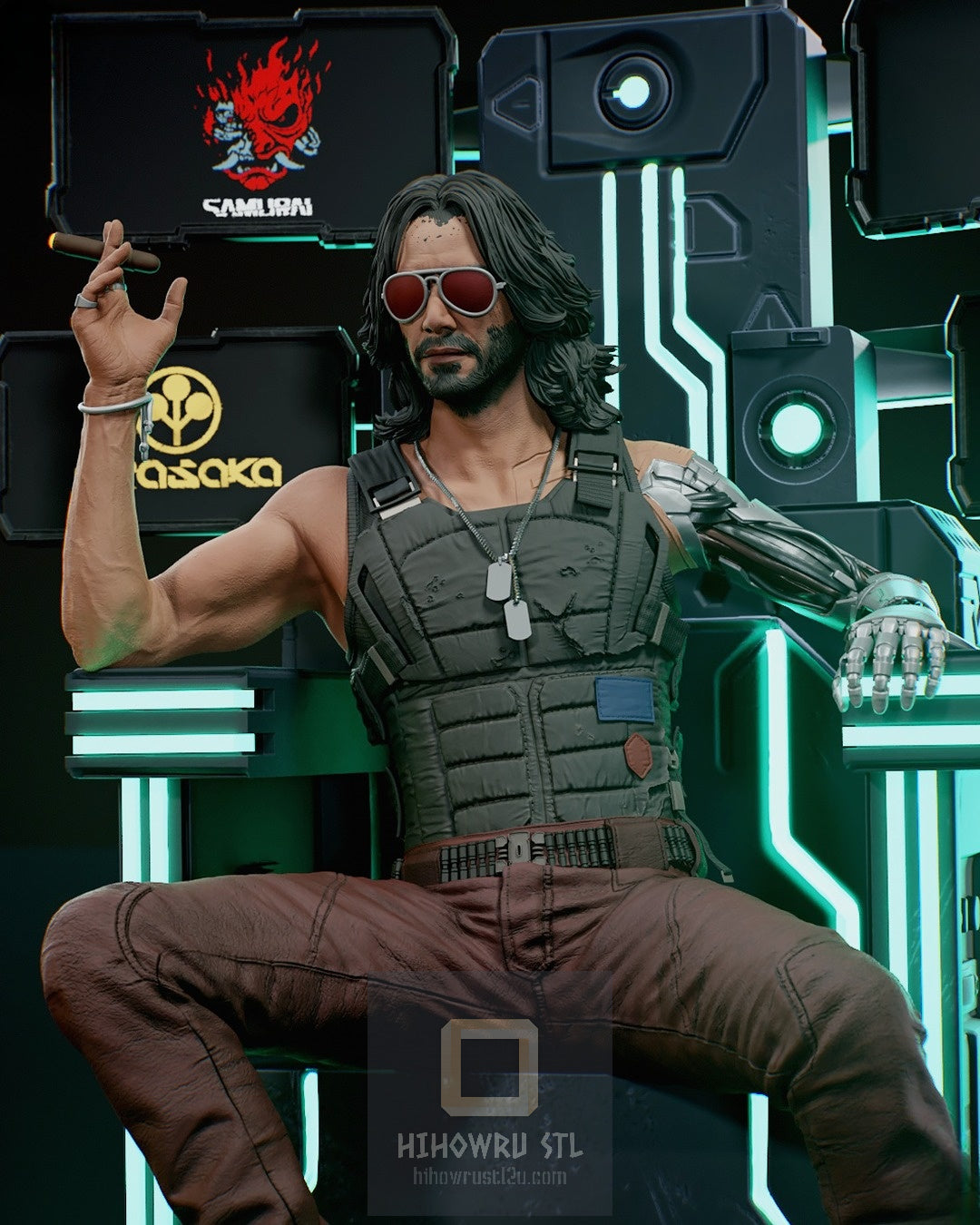 4851 Johnny Silverhand - Cyberpunk - STL 3D Print Files