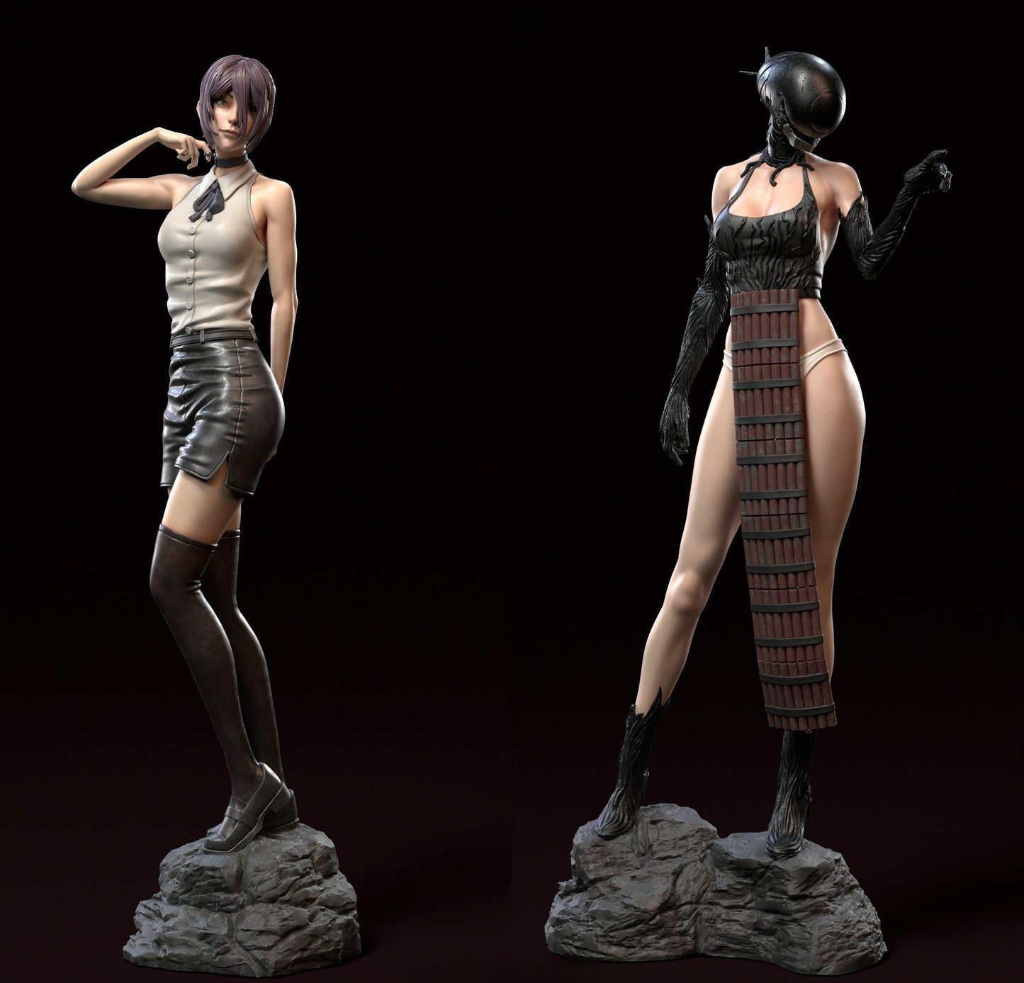 3476 Reze and Bomb Devil - Chainsaw Man - STL 3D Print Files