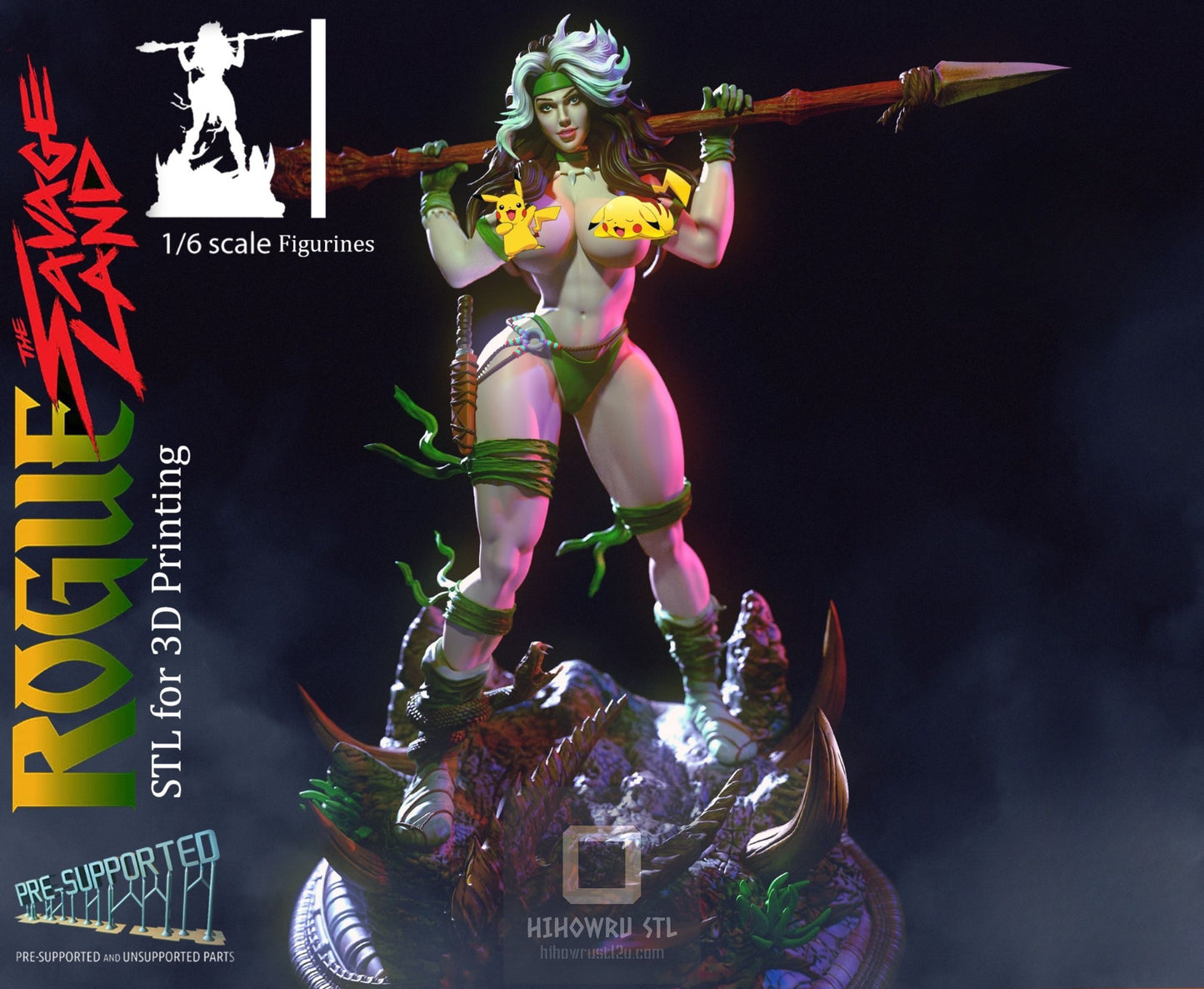 4542 Rogue NSFW - Savage Lands - X-men - STL 3D Print Files