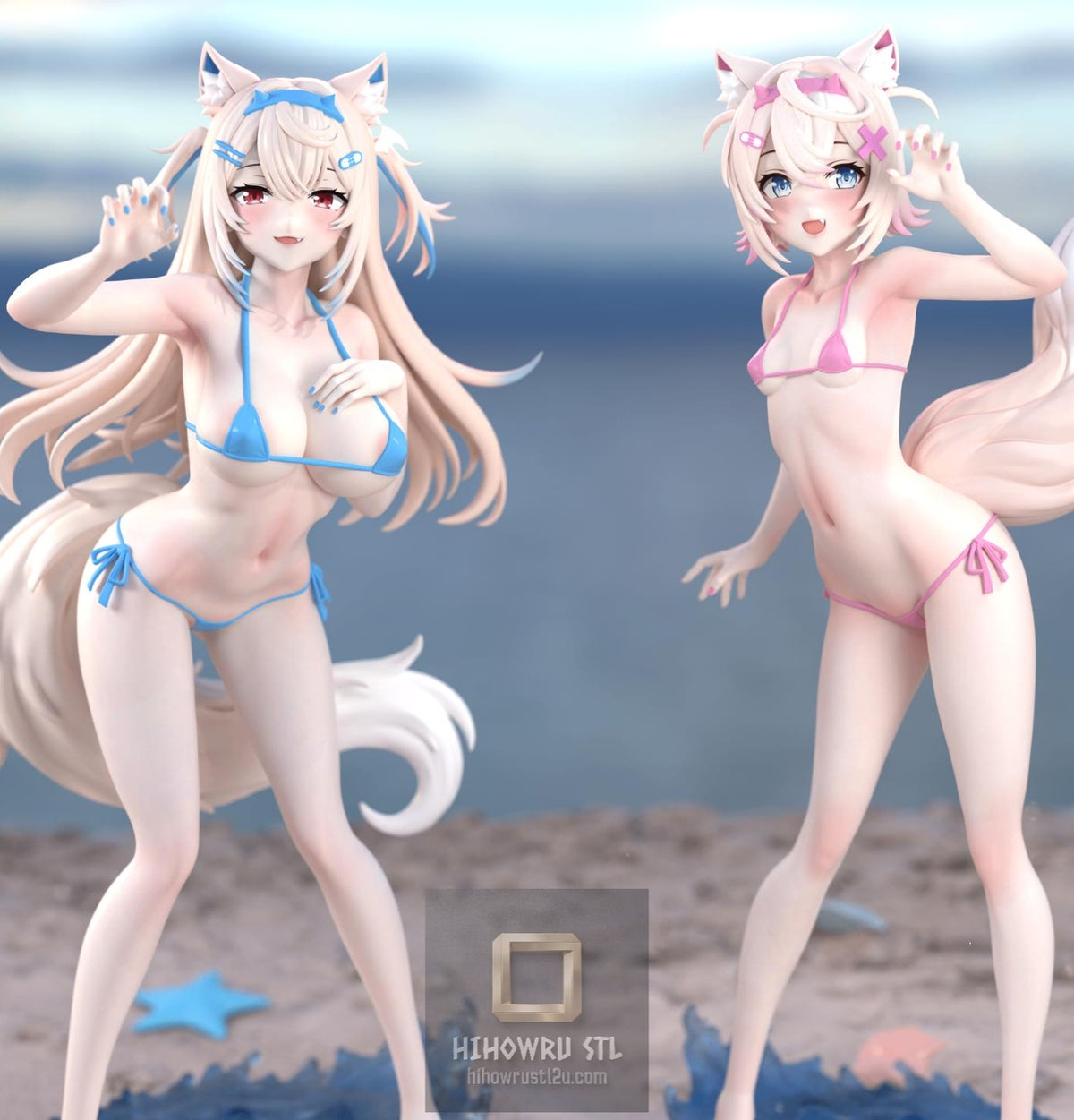 5571 Fuwawa AND Mococo - Hololive - STL 3D Print Files